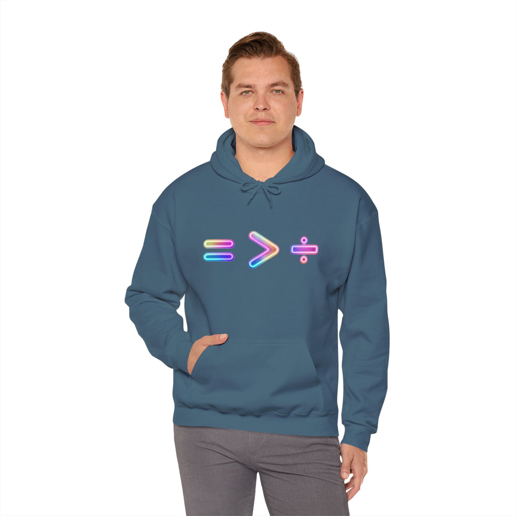 Equality is Greater than Division Neon Style Pullover Hoodie