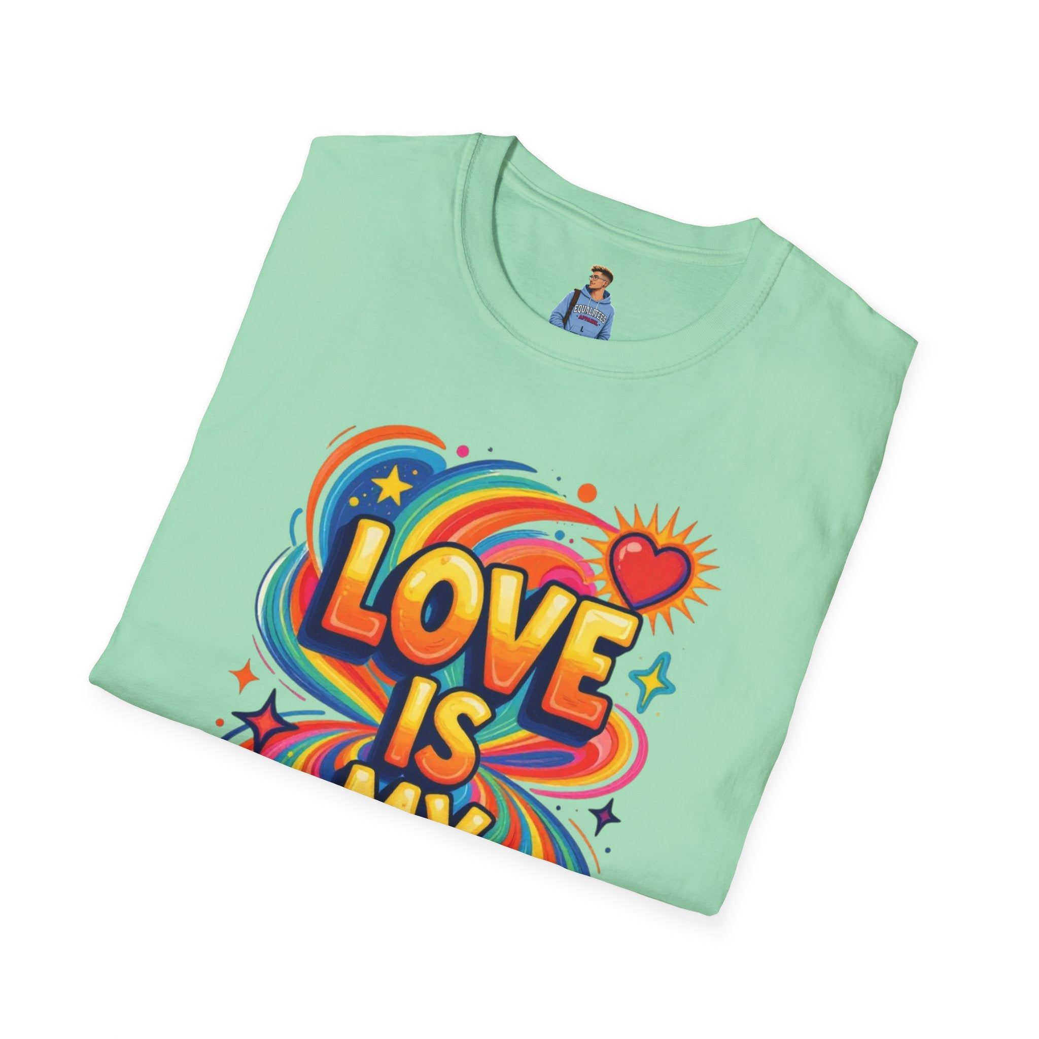 Love Is My Religion Retro Rainbow Graphic T-shirt