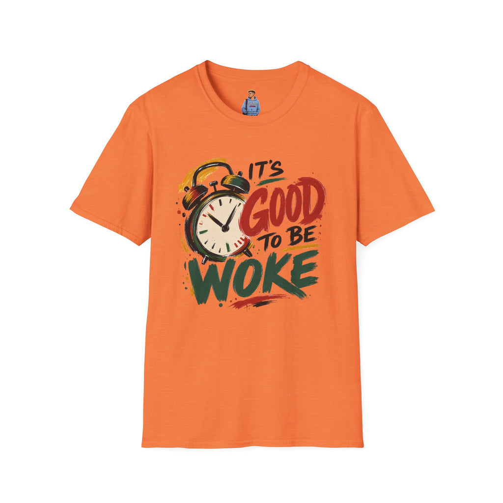 T-Shirt — "It's Good To Be Woke" Graphic Tee (Alarm Clock Design)