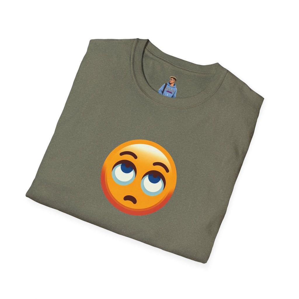 Camiseta unisex de estilo suave con emoji de ojos en blanco | Camiseta gráfica informal para el día a día