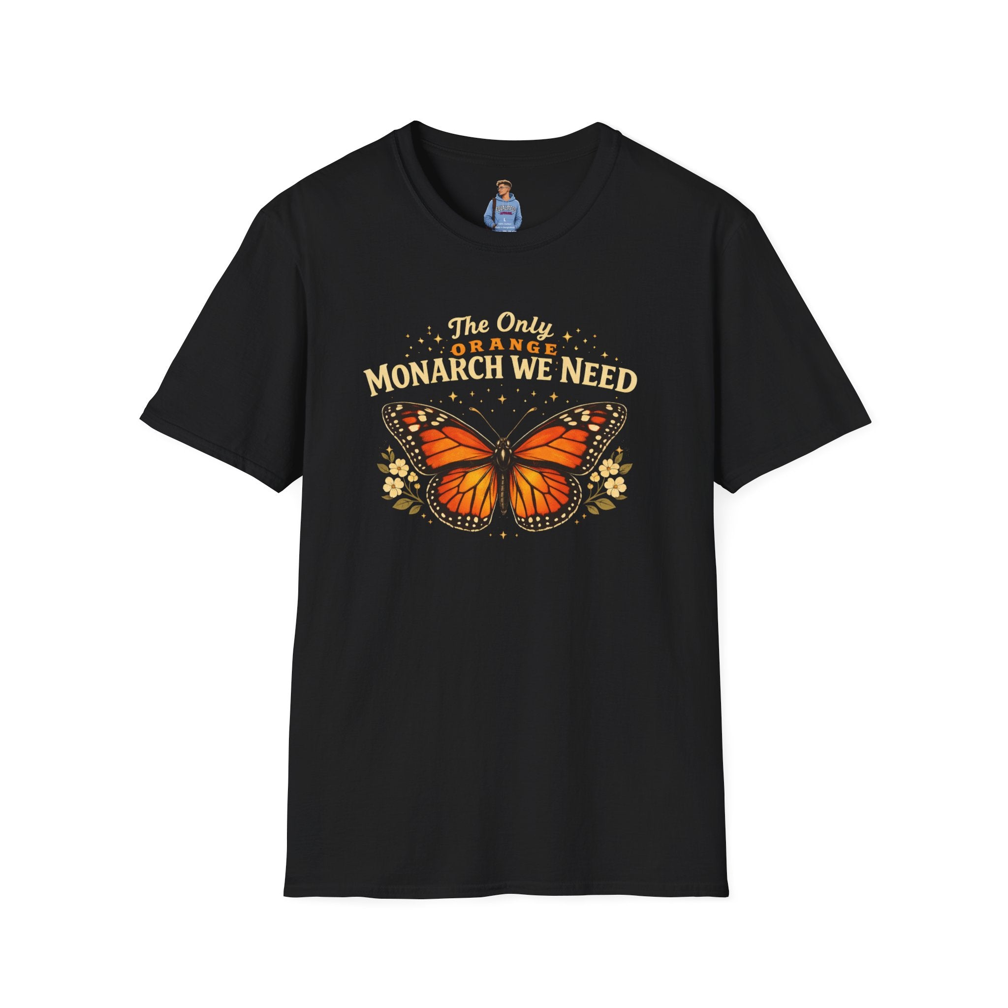 Monarch Butterfly T-Shirt — "The Only Orange Monarch We Need" No Kings Tee