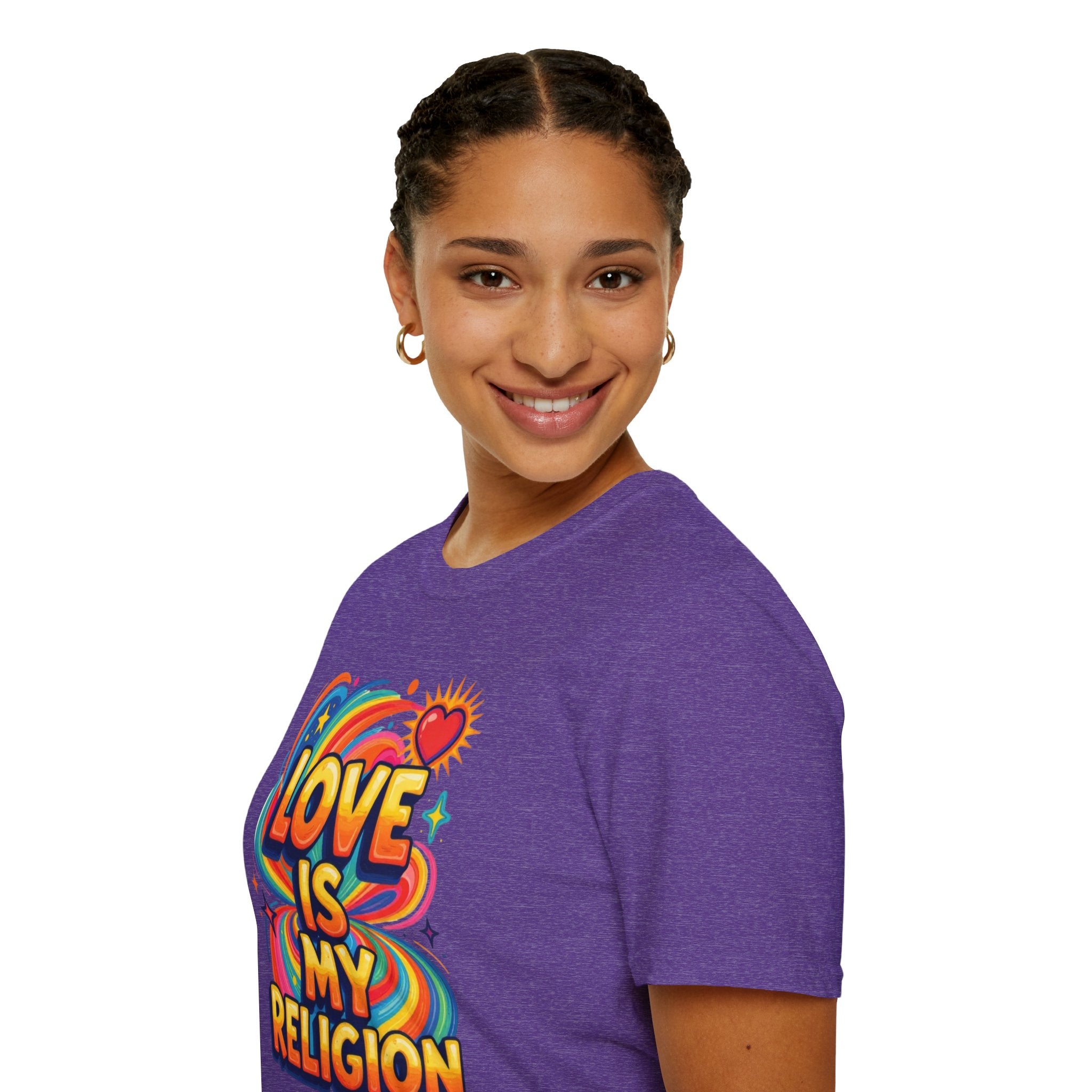 Love Is My Religion Retro Rainbow Graphic T-shirt