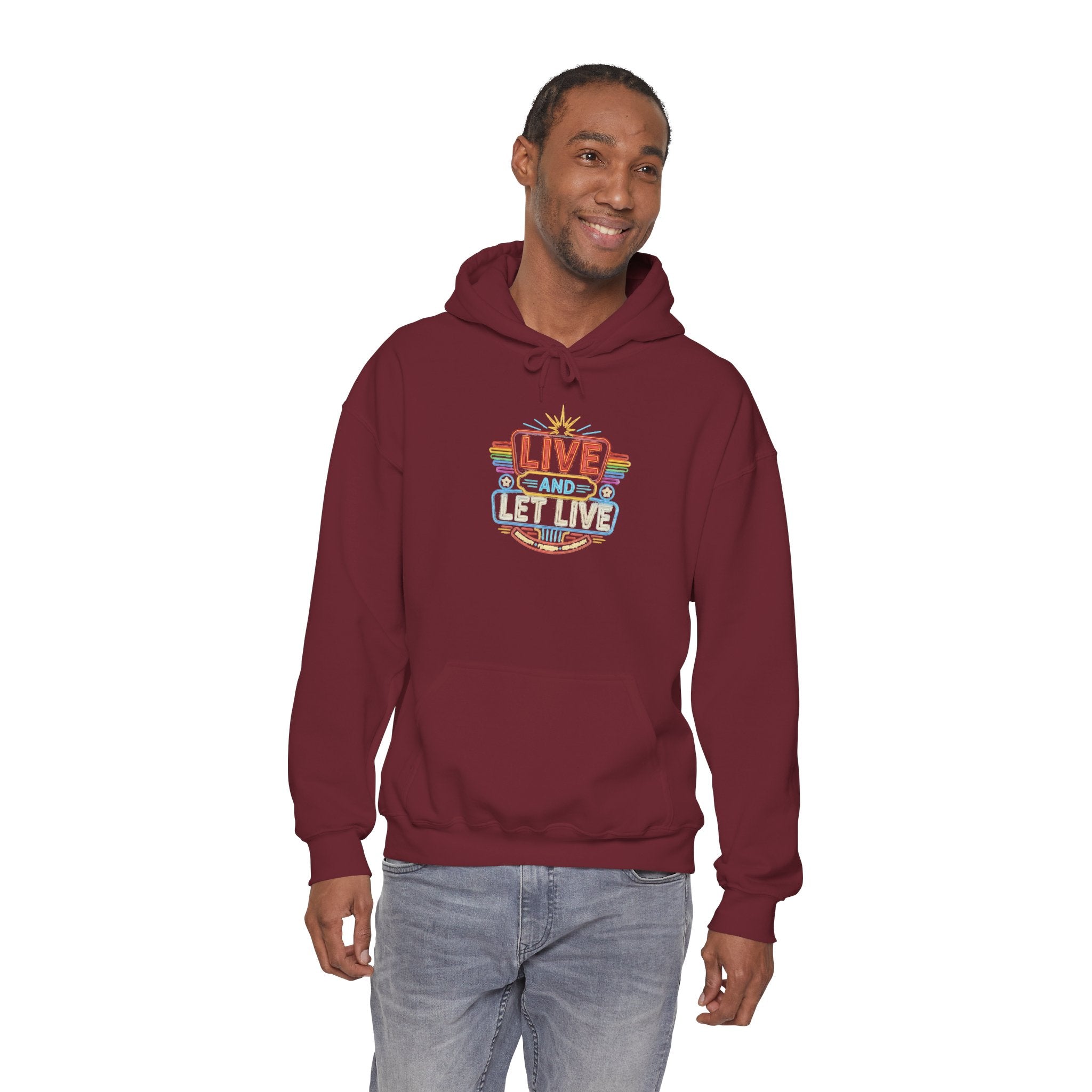 Live And Let Live Hoodie — Retro Peace Graphic Pullover