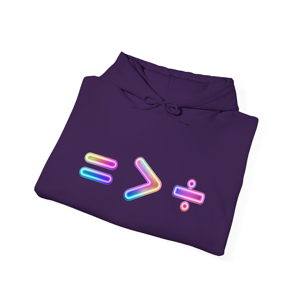Equality is Greater than Division Neon Style Pullover Hoodie