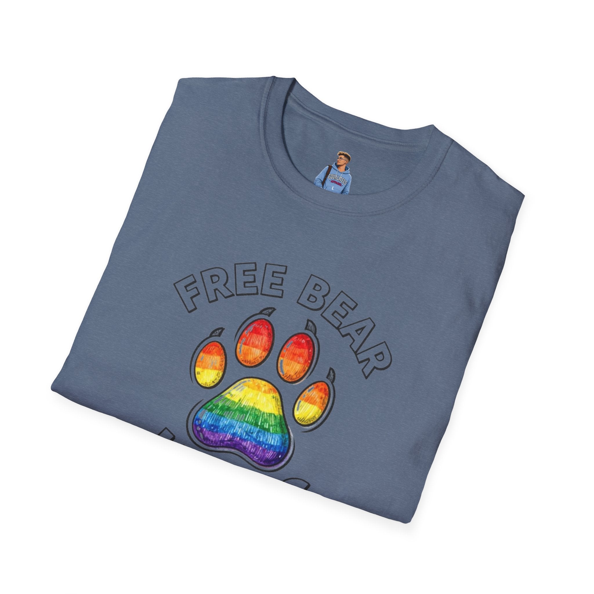 Free Bear Hugs Rainbow Paw T-Shirt