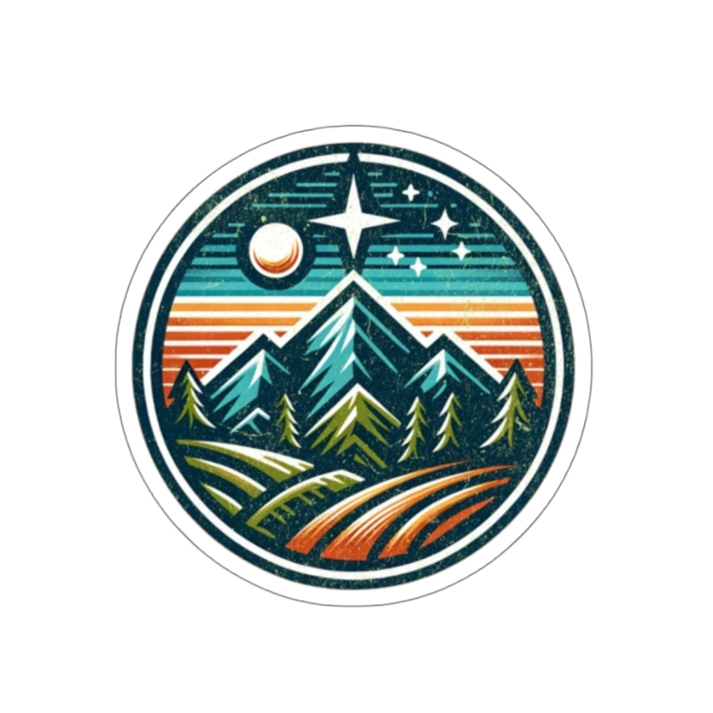 Die-Cut Stickers - Mountain Night Scene - EqualiTees.Me