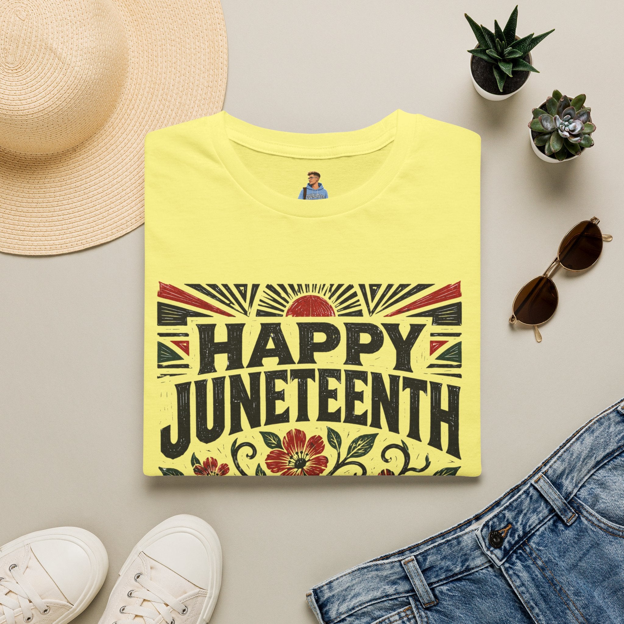 Juneteenth T-Shirt — "Happy Juneteenth" Floral Freedom Tee