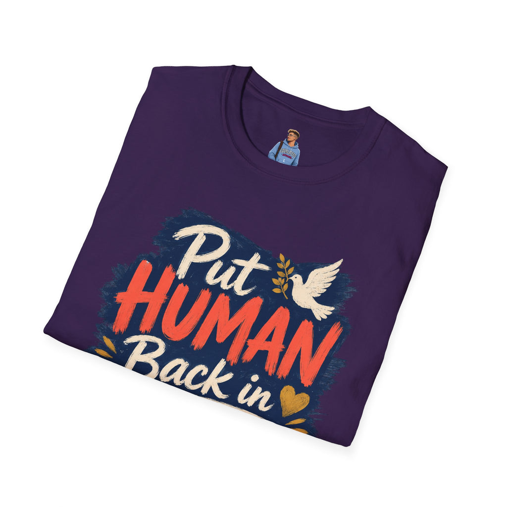 Put Human Back in Humanity T-Shirt — Inspirational Peace Dove Tee
