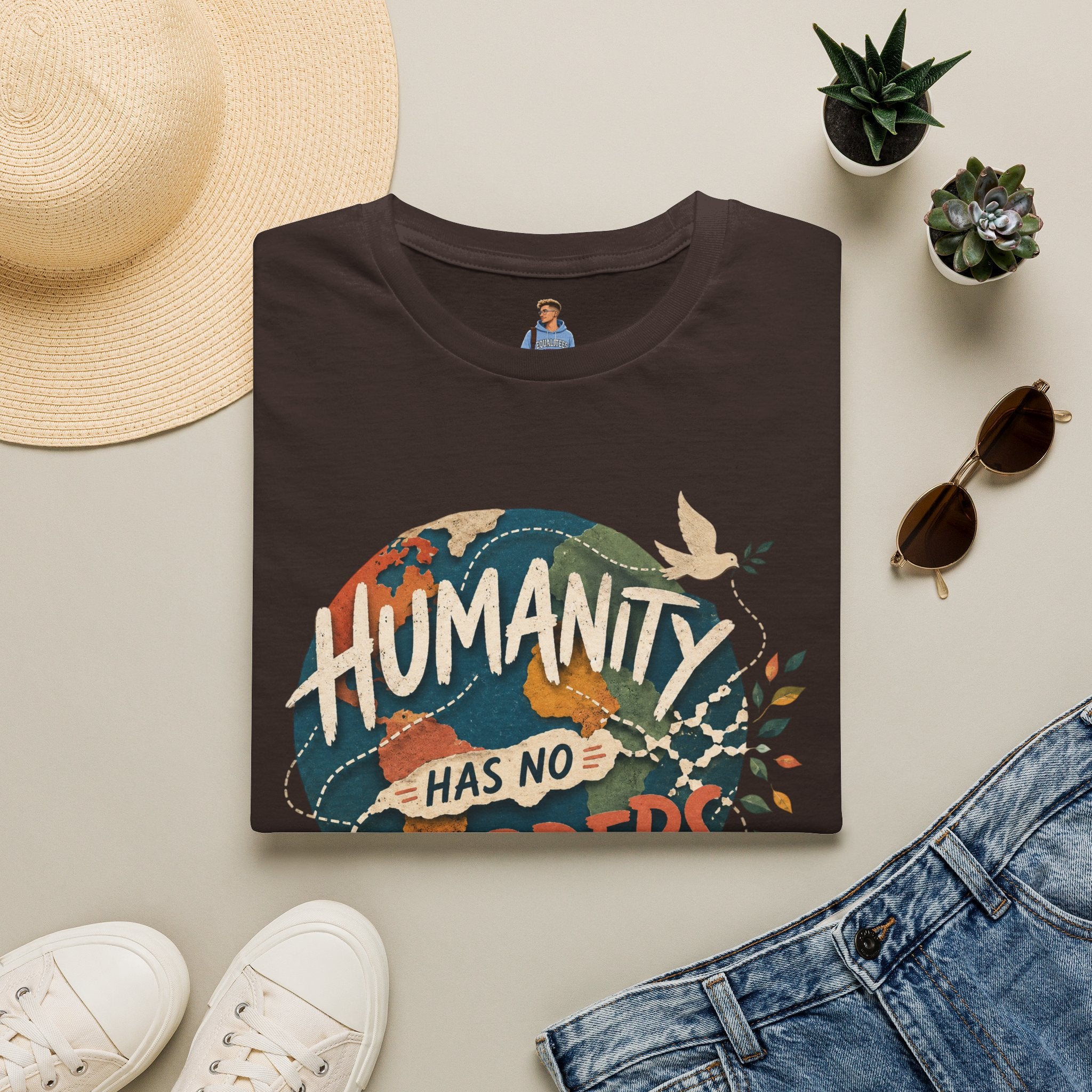 Humanity Has No Borders T-Shirt — Earth & Peace Graphic Tee