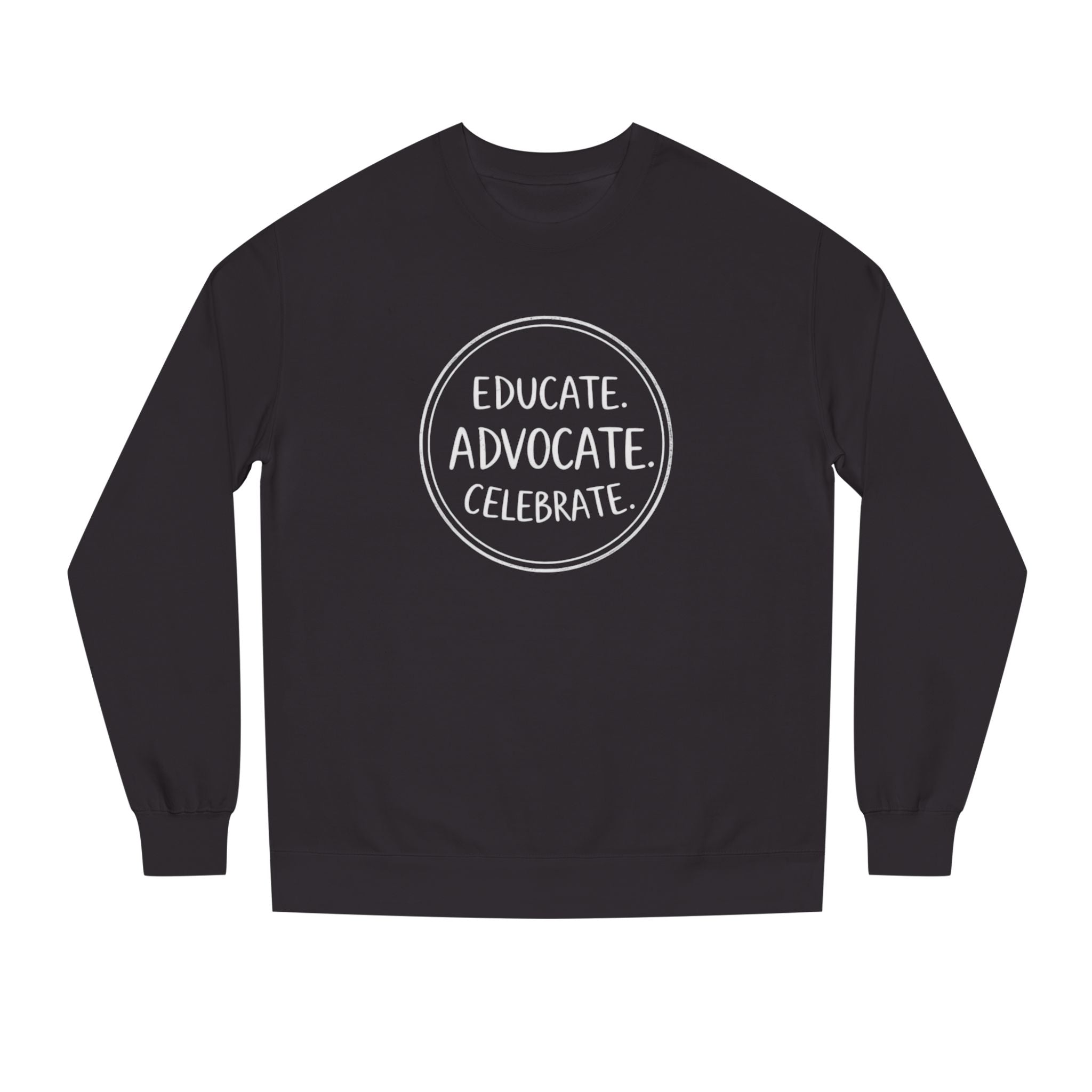 Educate, Advocate, Celebrate Incognito Pride Unisex Crew Neck Sweatshirt - EqualiTees.Me