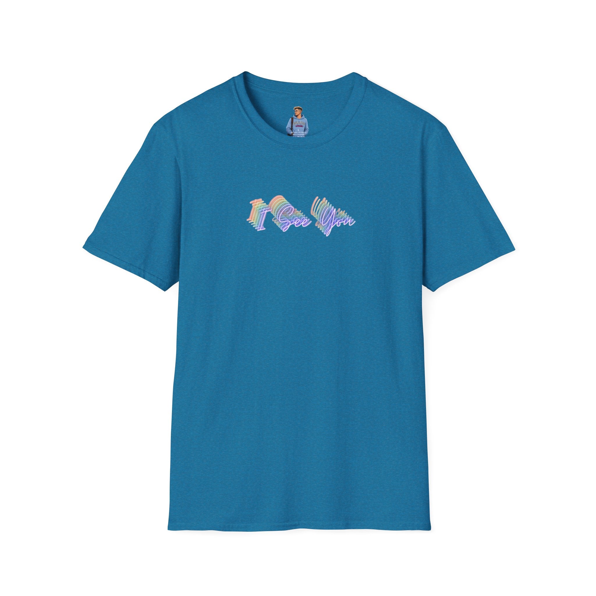 Camiseta unisex "Te veo" de estilo suave: diseño de ondas coloridas para la visibilidad LGBTQ+