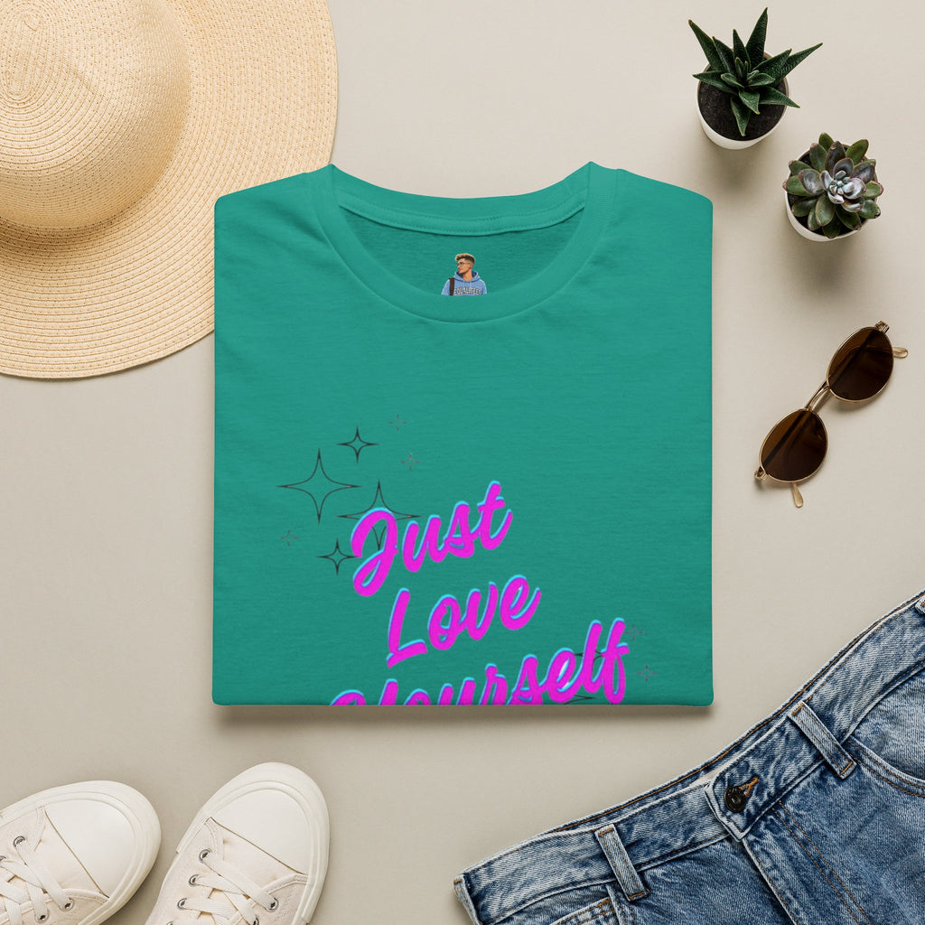 Camiseta unisex de estilo suave "Just Love Yourself": camiseta motivacional para el amor propio