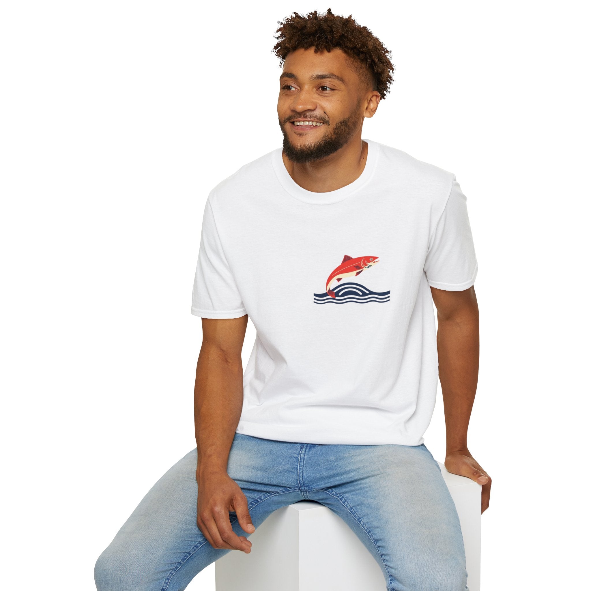 Jumping Salmon Native Pride Softstyle Unisex T-shirt