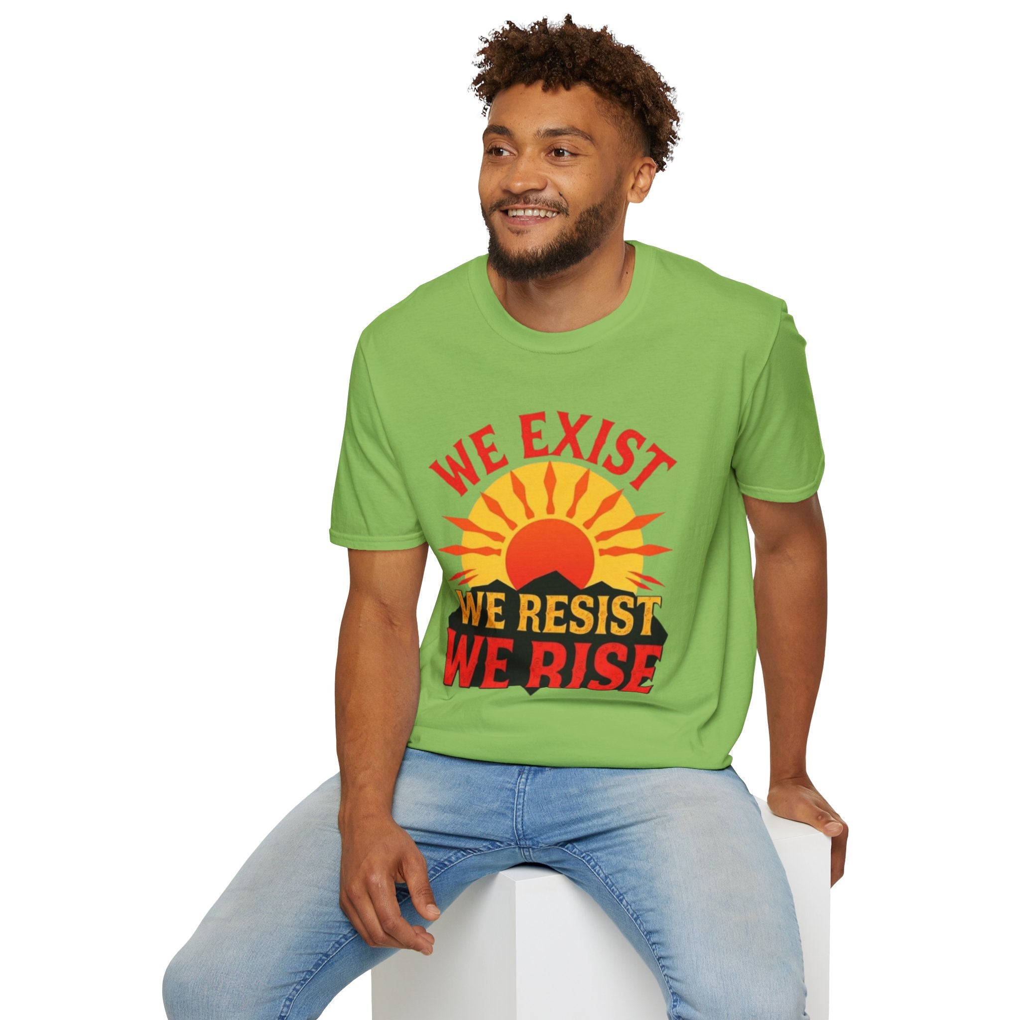 Unisex Softstyle T-Shirt, We Exist We Resist We Rise