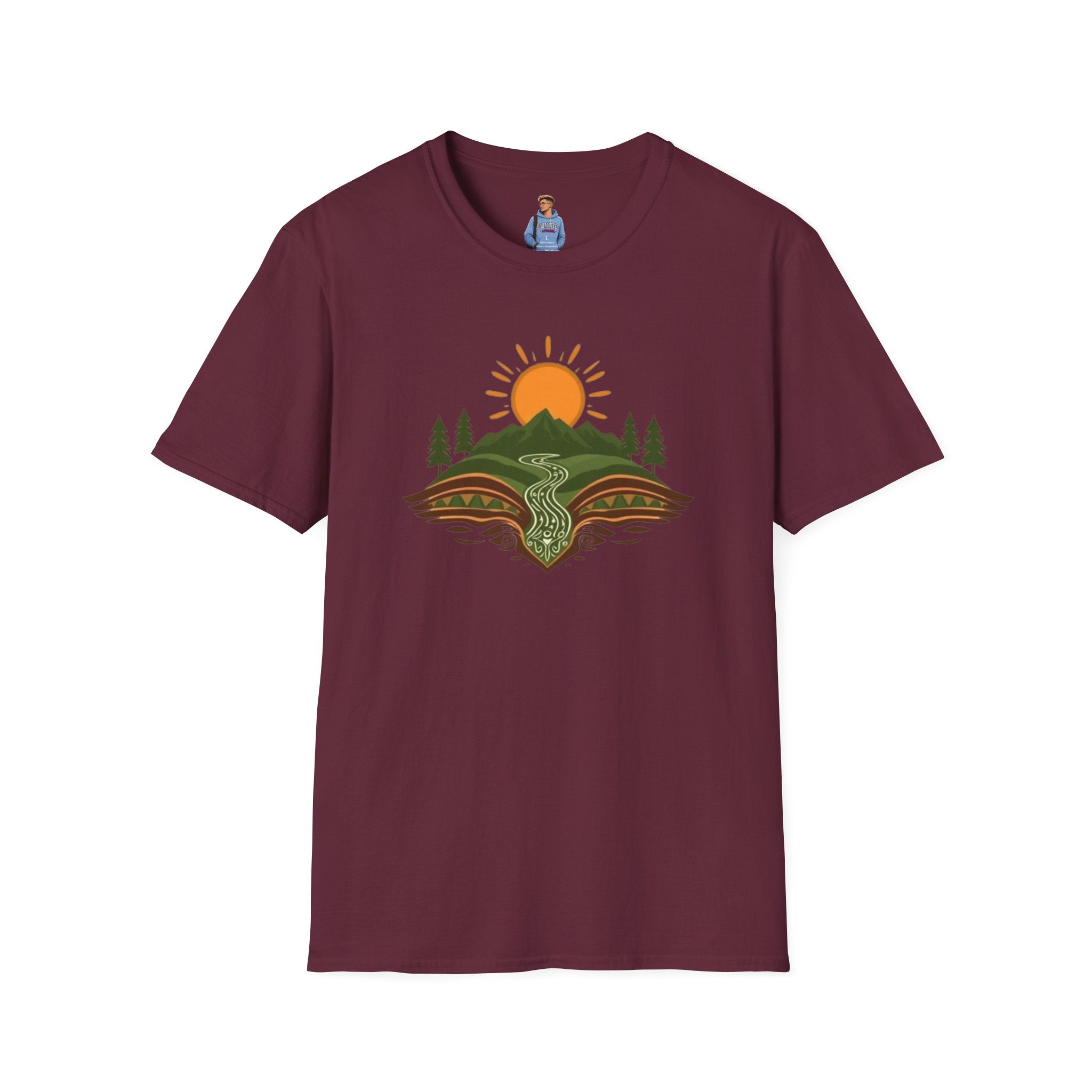 Mountain Scene Unisex Softstyle T-shirt