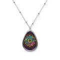 Rainbow Mandala Teardrop Pendant Necklace