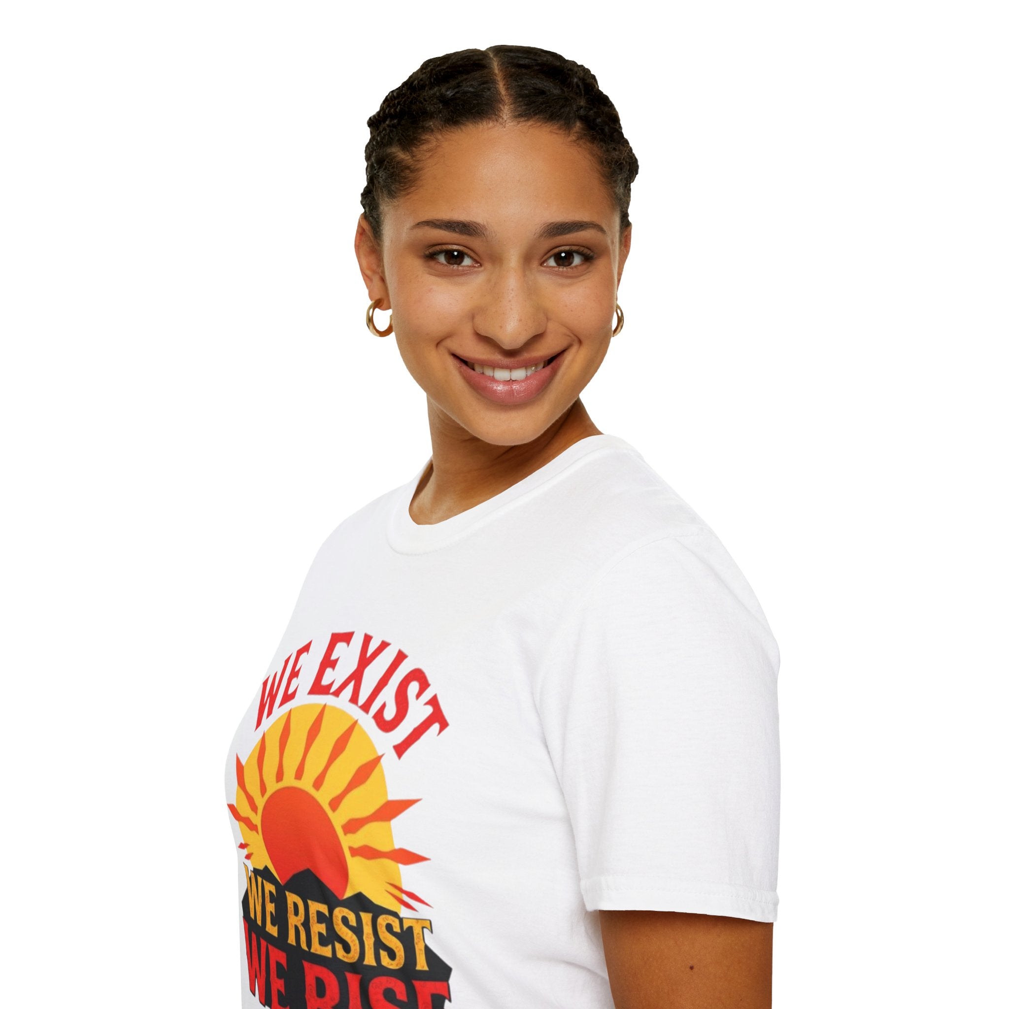Unisex Softstyle T-Shirt, We Exist We Resist We Rise