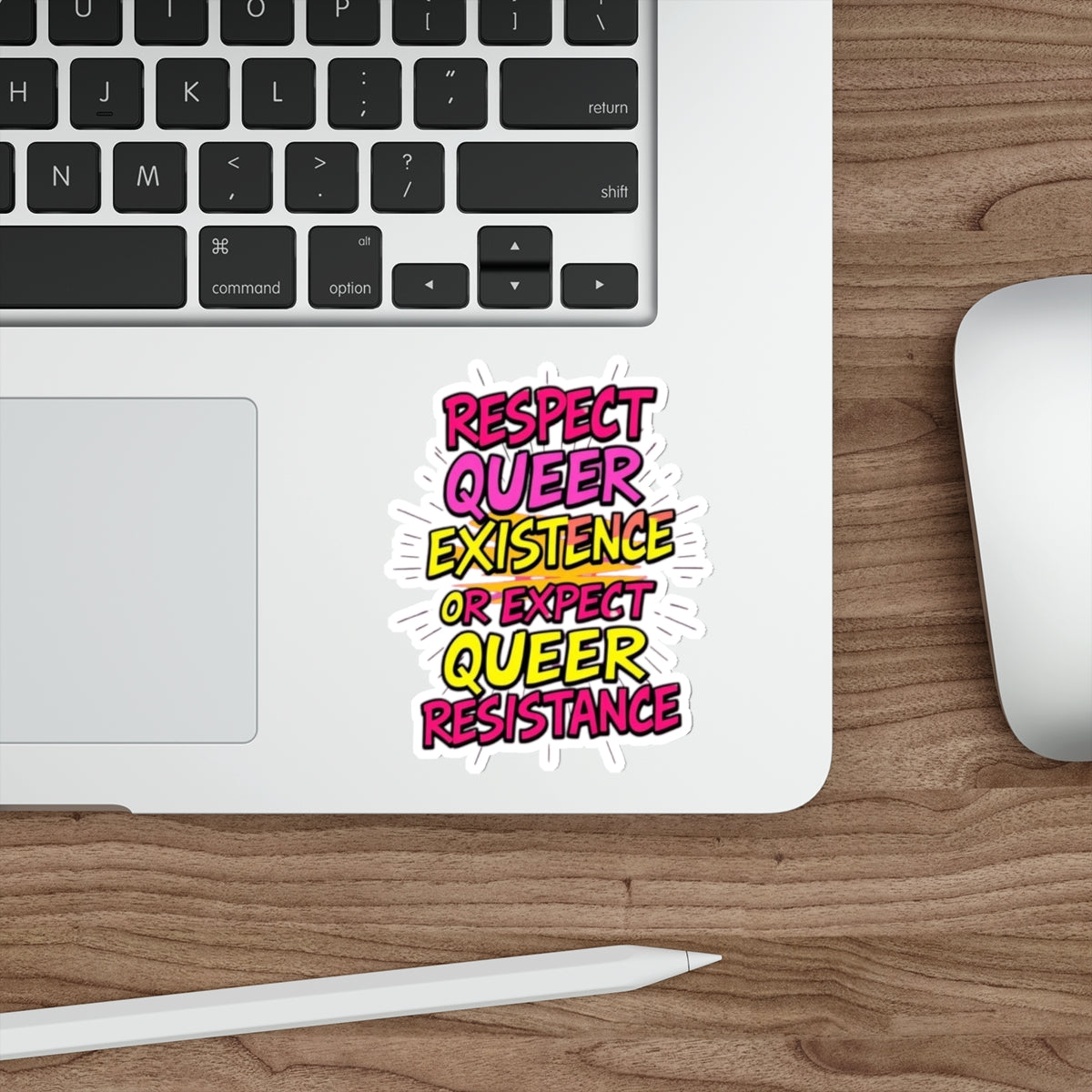 RESPECT QUEER EXISTENCE Die-Cut Sticker - EqualiTees.Me