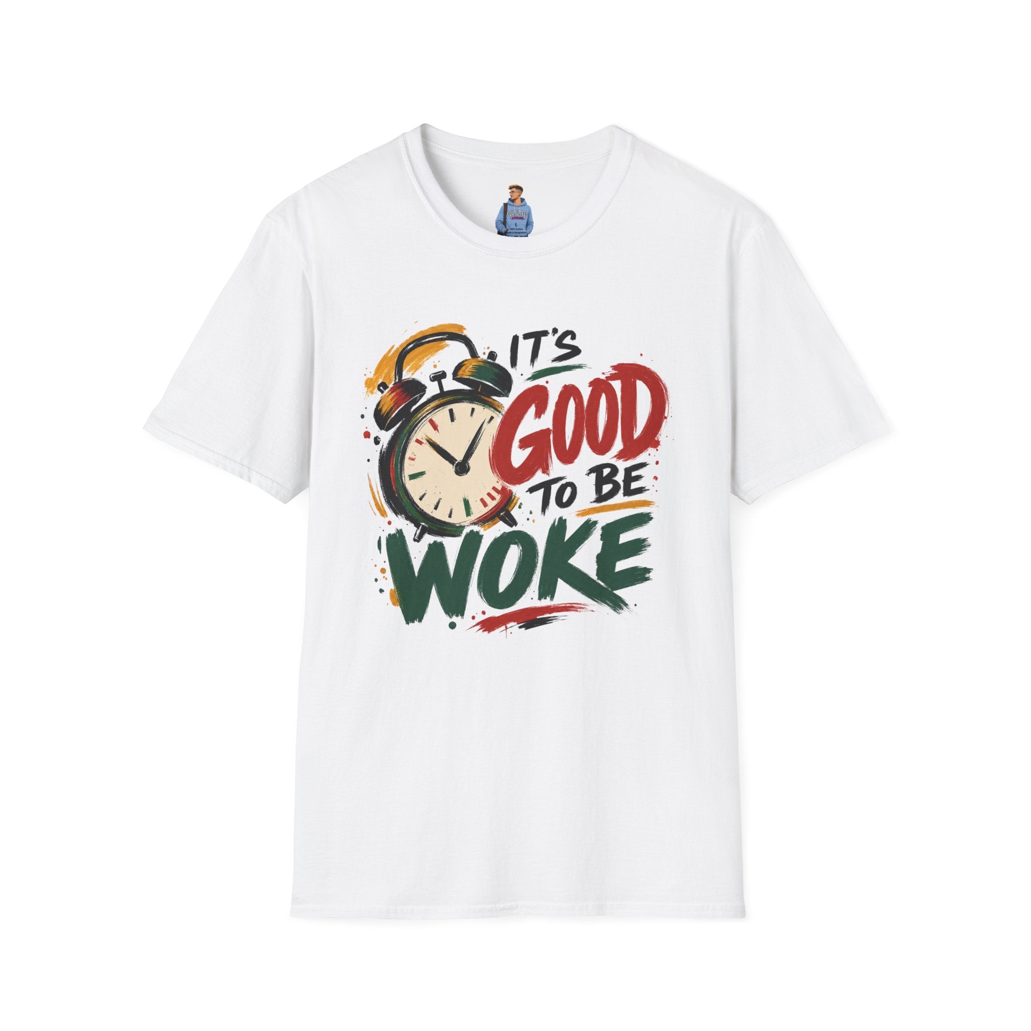 T-Shirt — "It's Good To Be Woke" Graphic Tee (Alarm Clock Design)