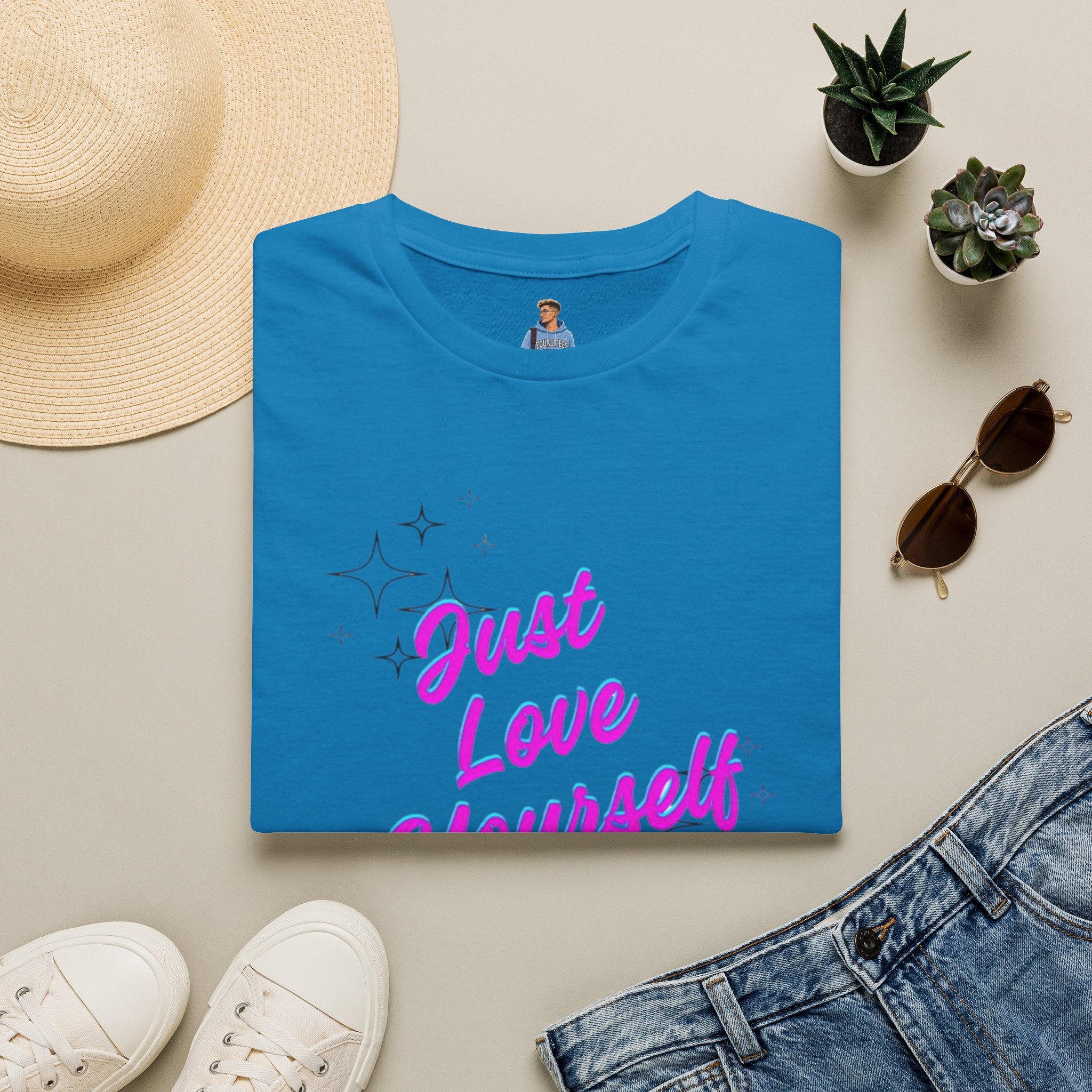Camiseta unisex de estilo suave "Just Love Yourself": camiseta motivacional para el amor propio