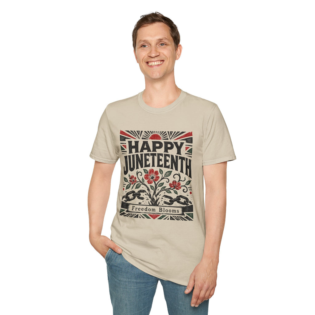 Juneteenth T-Shirt — "Happy Juneteenth" Floral Freedom Tee