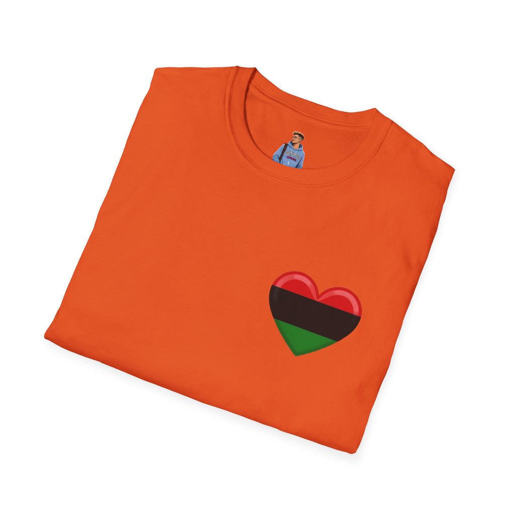 Camiseta unisex de estilo suave Unity and Heritage con corazón panafricano
