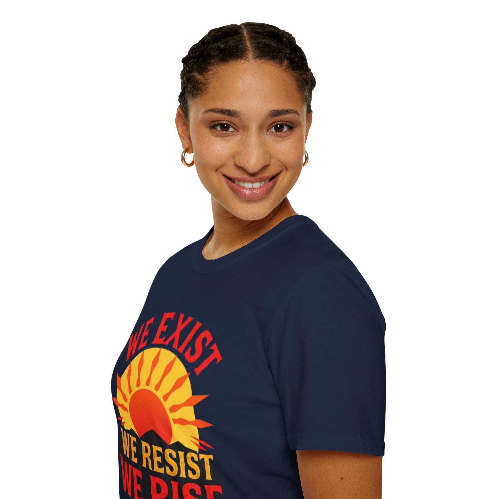 Unisex Softstyle T-Shirt, We Exist We Resist We Rise