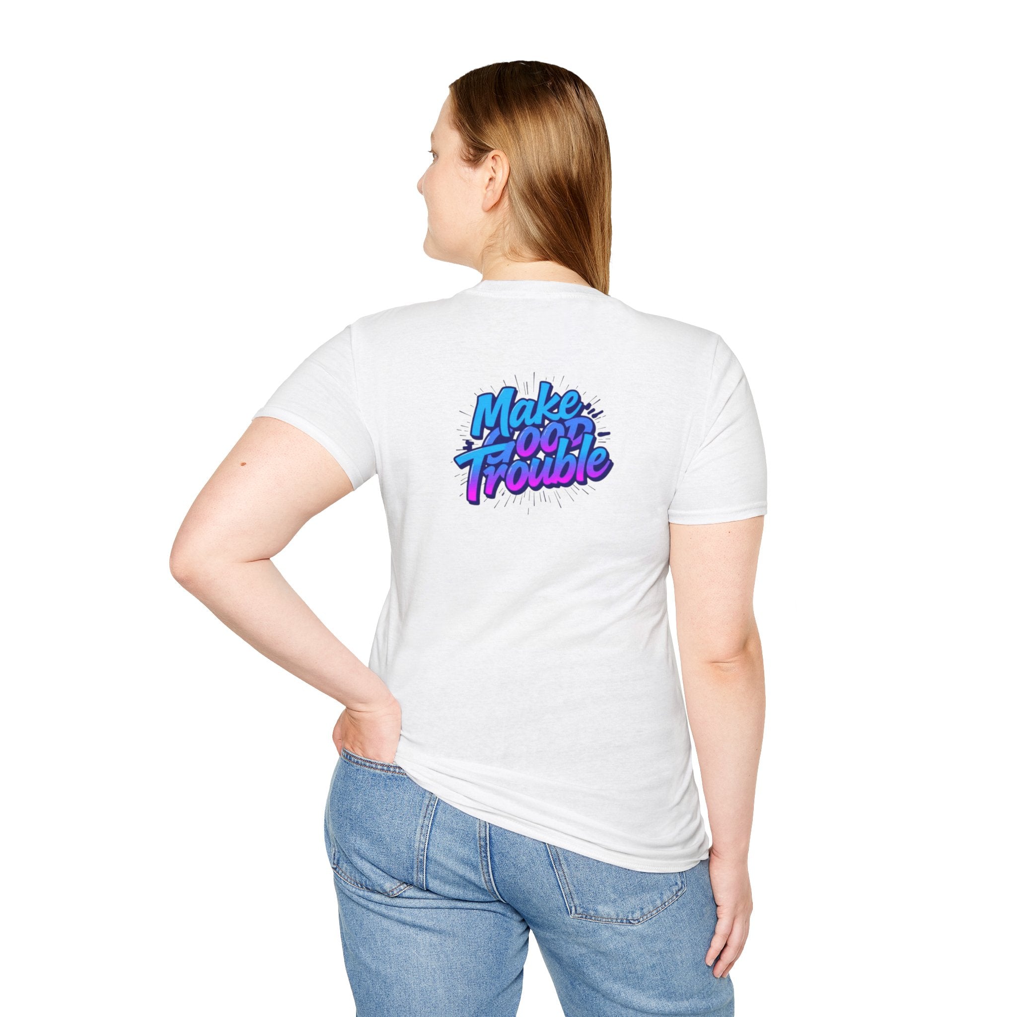 Make Good Trouble Blue Graphic Unisex T-Shirt - Fun & Bold Design for Everyday Wear