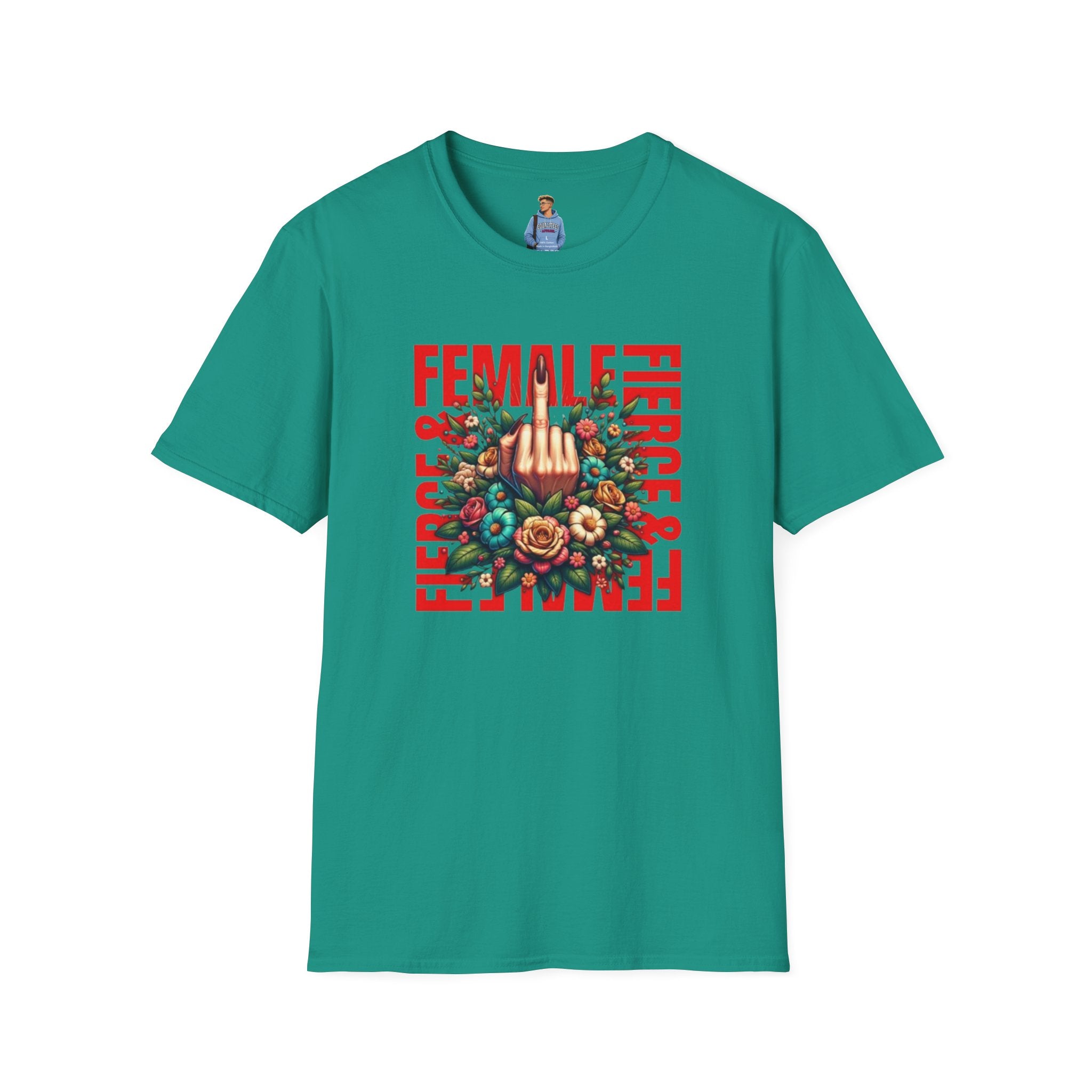 Fierce Female Unisex T-Shirt - Softstyle Floral Graphic Tee
