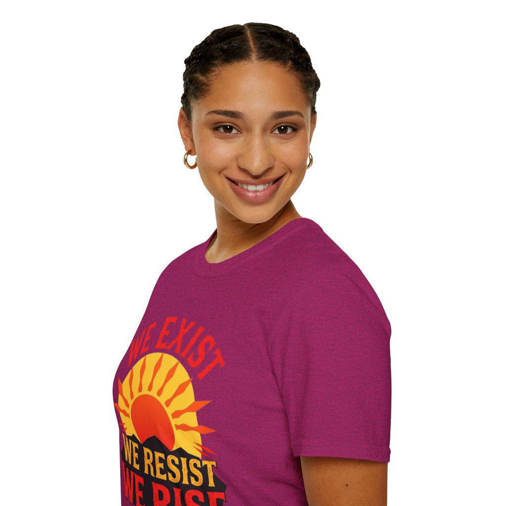 Unisex Softstyle T-Shirt, We Exist We Resist We Rise