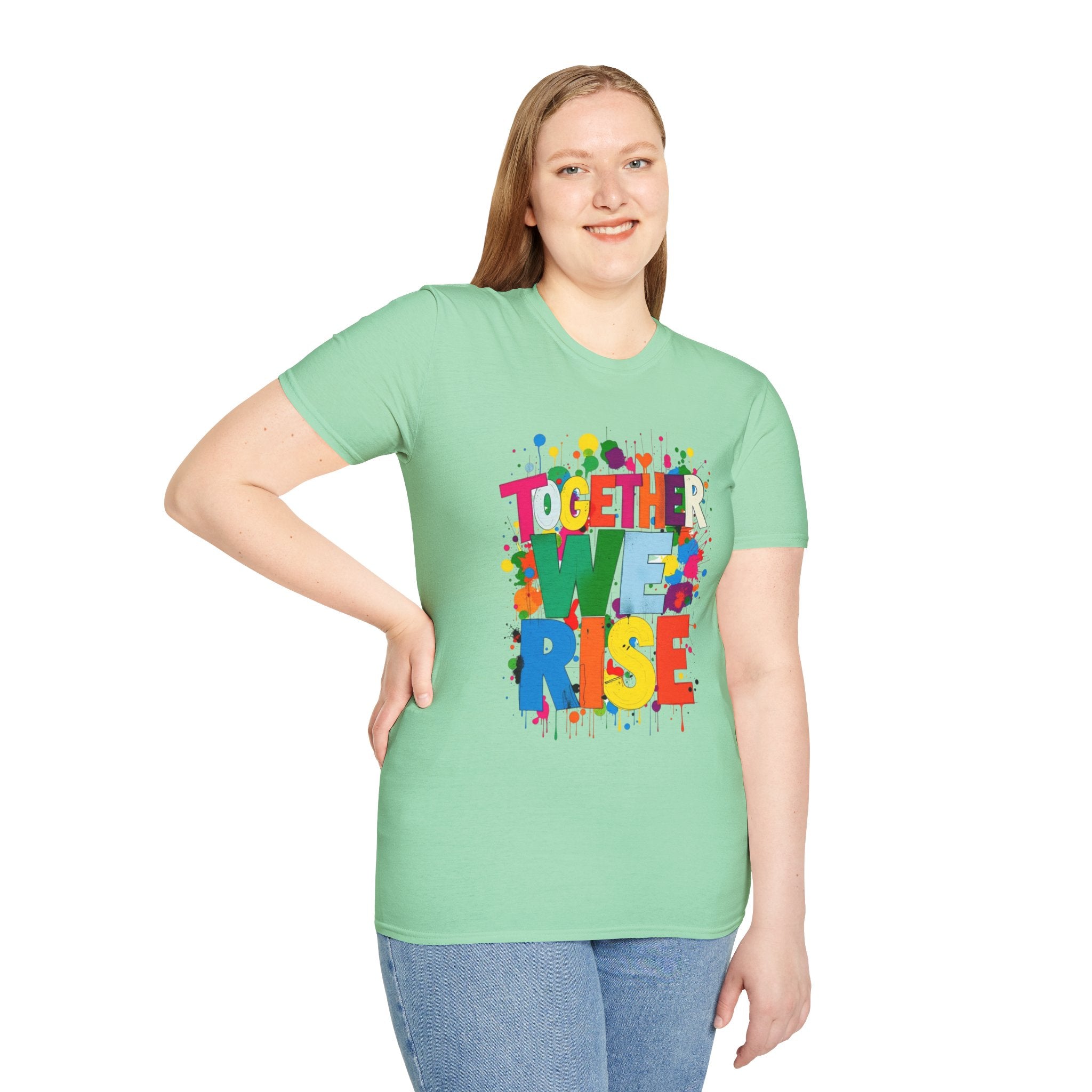 Juntos nos levantamos Camiseta unisex de estilo suave