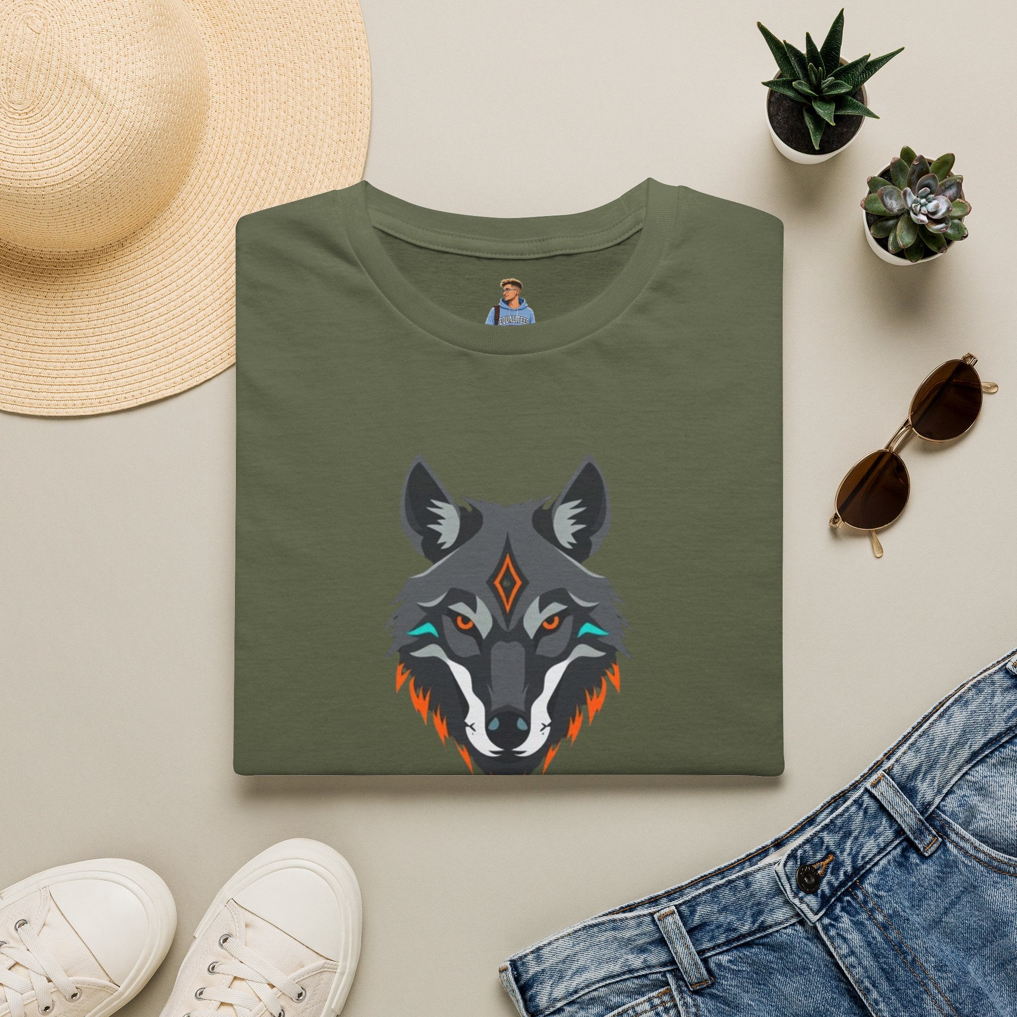Mystical Wolf Design Unisex Softstyle T-shirt