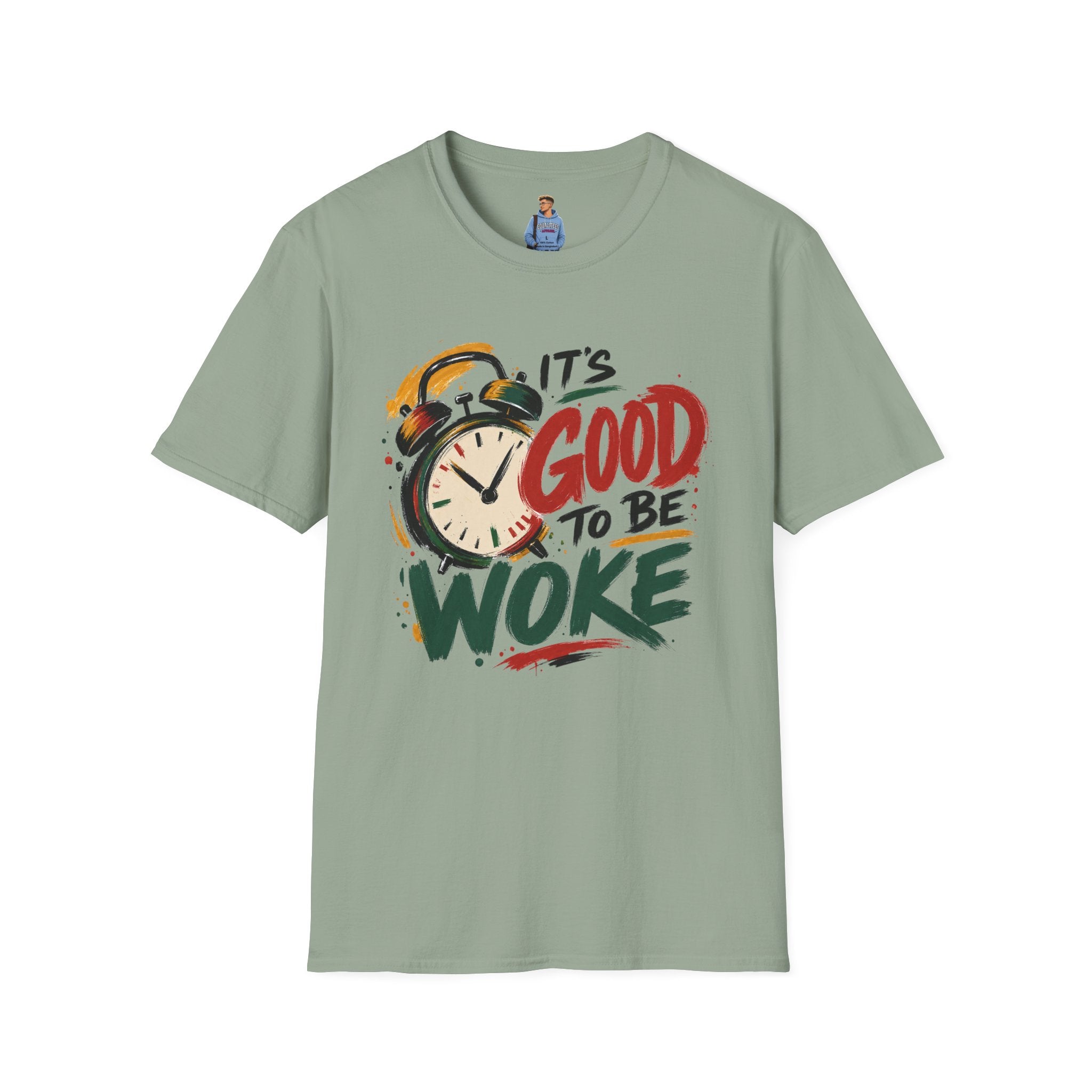 T-Shirt — "It's Good To Be Woke" Graphic Tee (Alarm Clock Design)