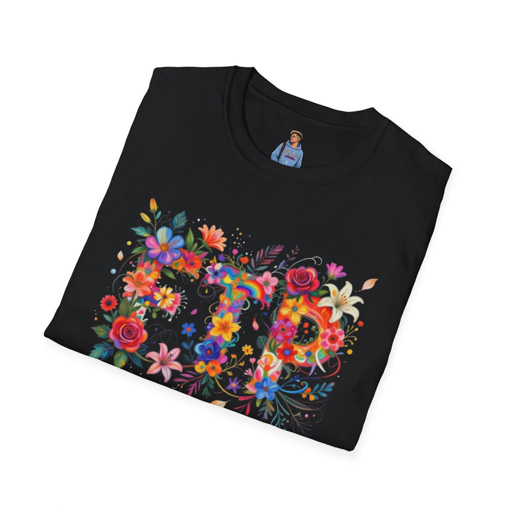 Floral 'FTP' Graphic T-Shirt