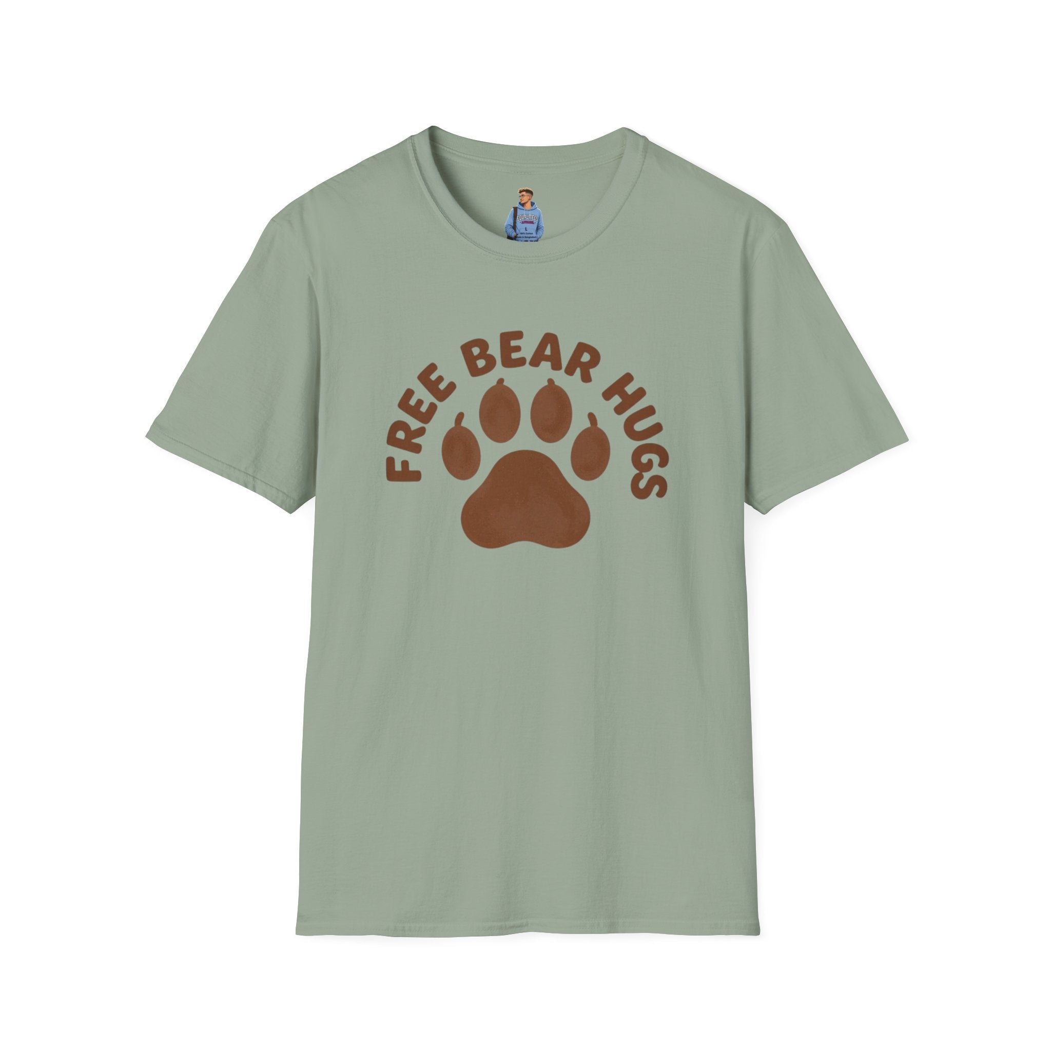 Free Bear Hugs T-Shirt — Cute Paw Print Wildlife Tee