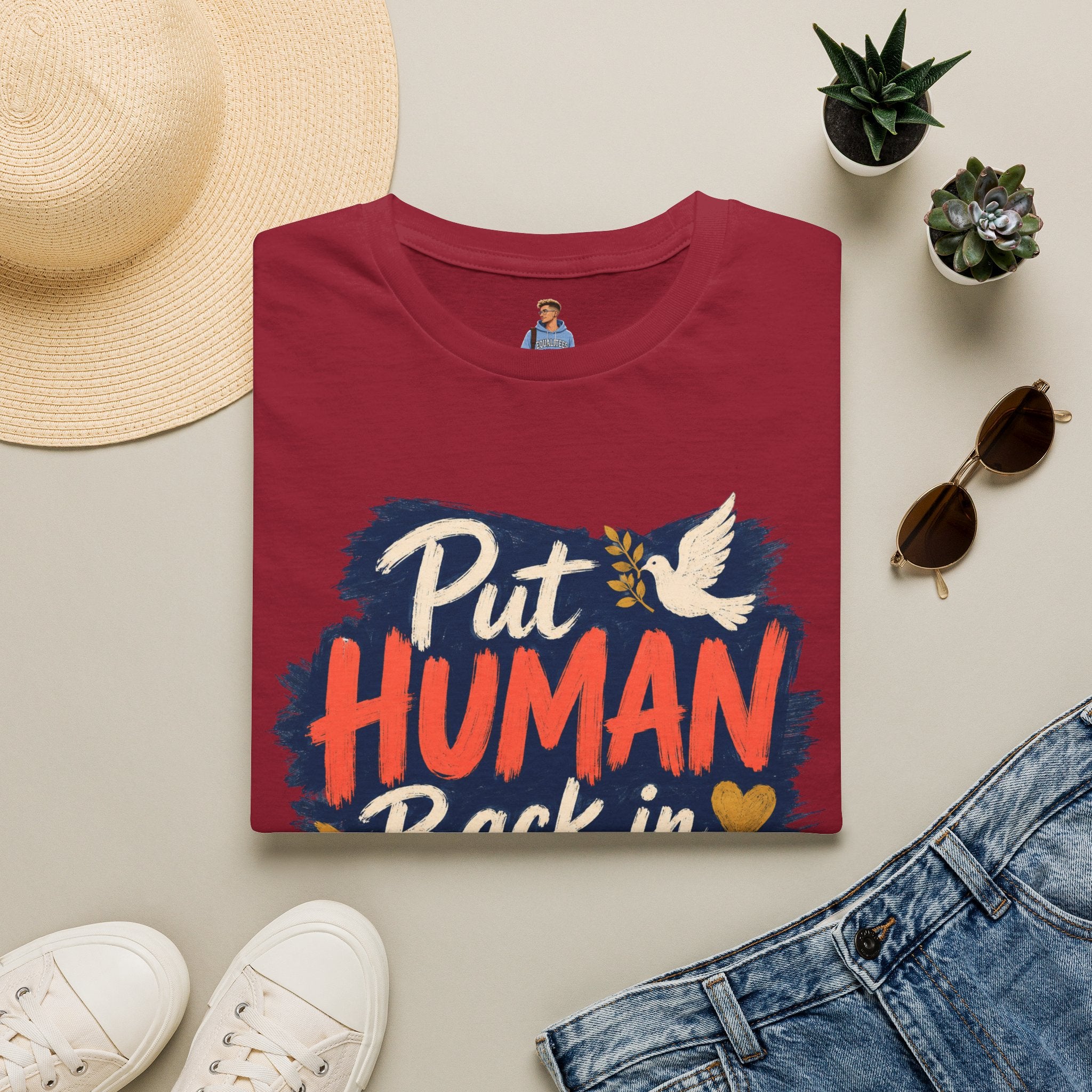 Put Human Back in Humanity T-Shirt — Inspirational Peace Dove Tee