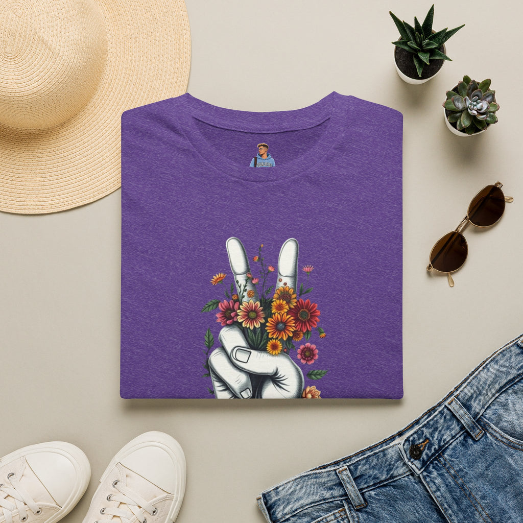 Camiseta unisex de estilo suave Grow Peace: inspiración boho, perfecta para festivales y uso diario