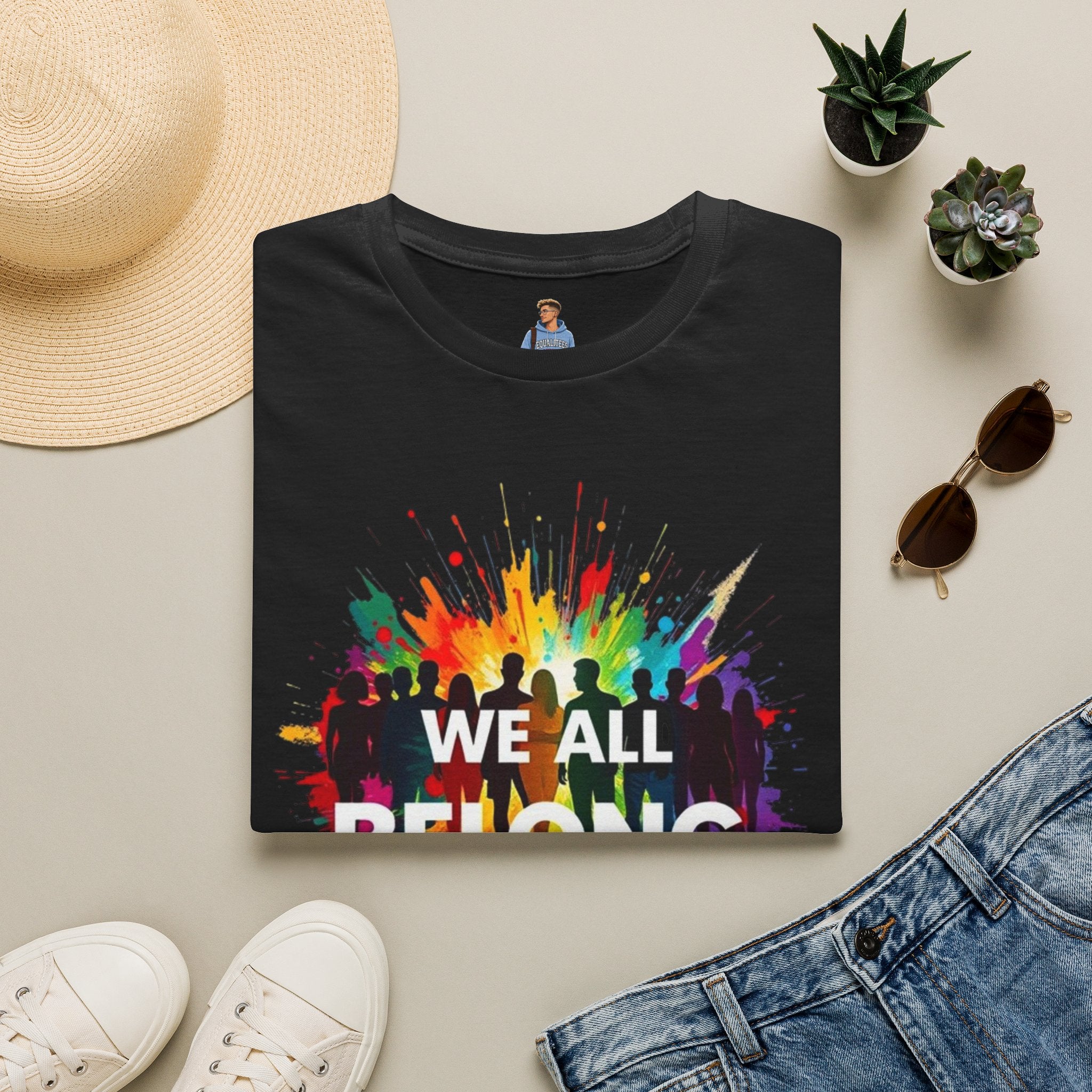 We All Belong Unisex Softstyle T-Shirt - Colorful Pride Tee