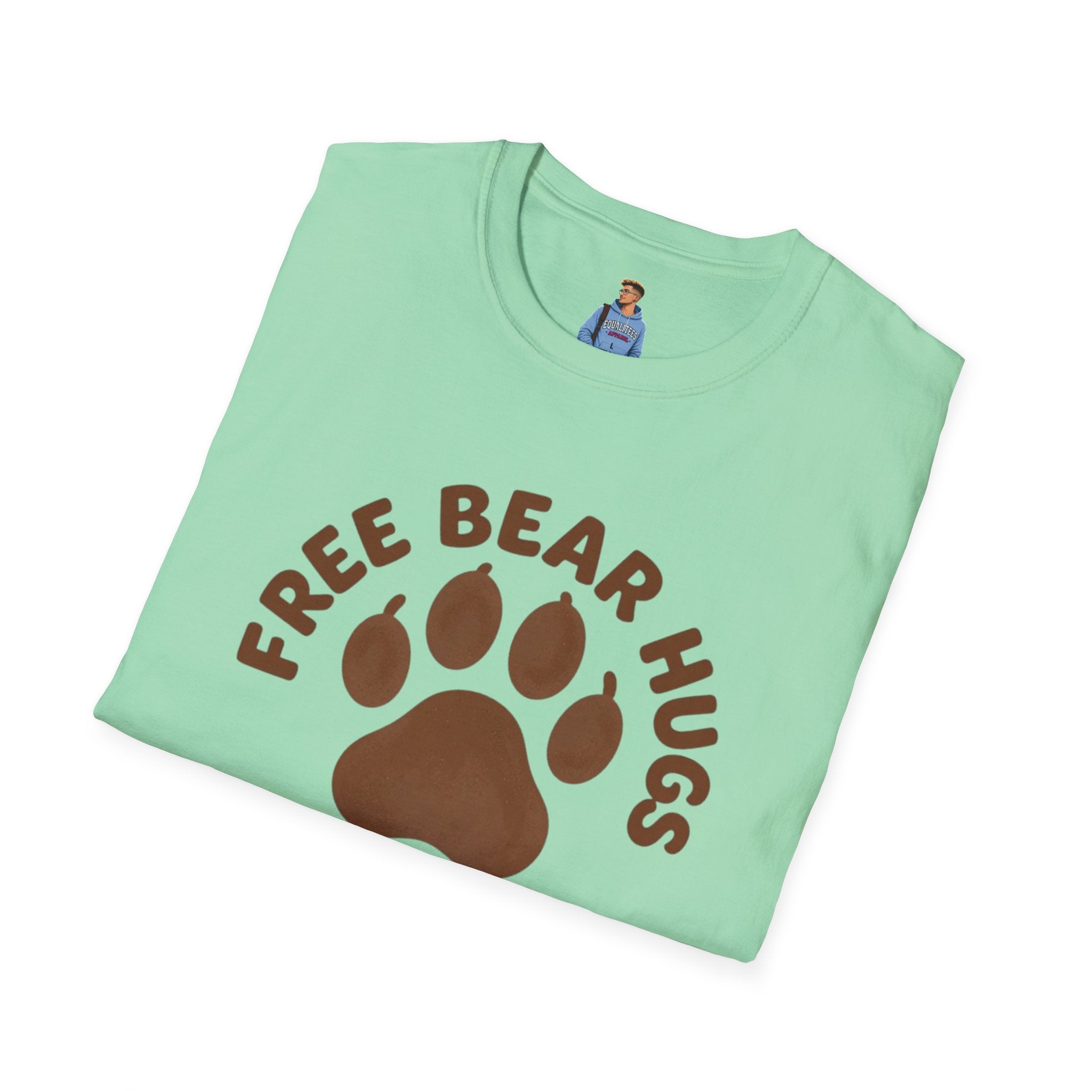 Free Bear Hugs T-Shirt — Cute Paw Print Wildlife Tee