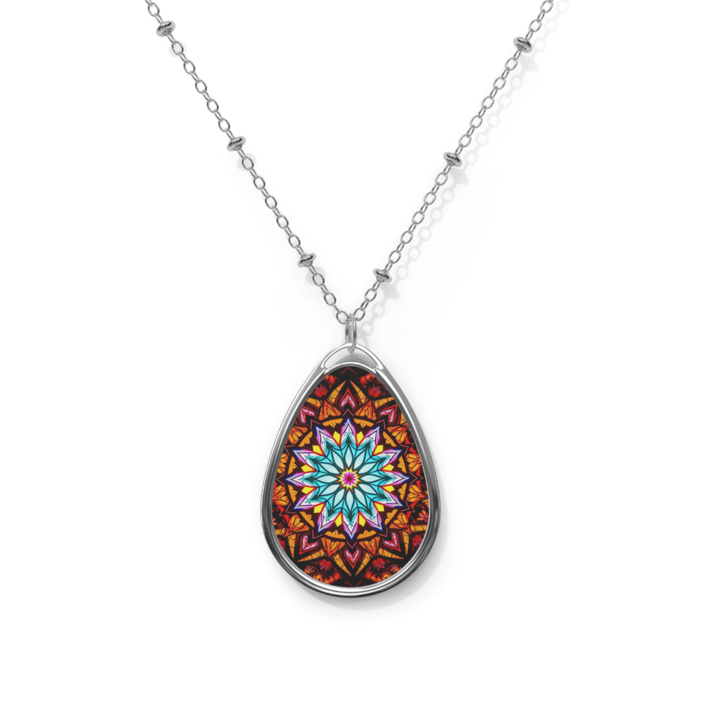 Beautiful Mandala Teardrop Pendant Necklace