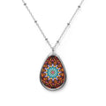 Beautiful Mandala Teardrop Pendant Necklace