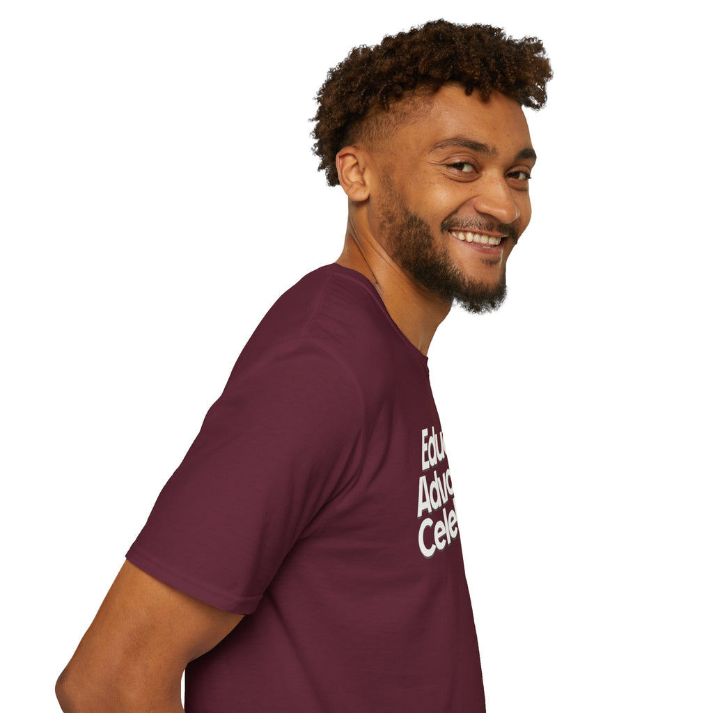 Educate. Advocate. Celebrate. Minimalist Pride T-Shirt