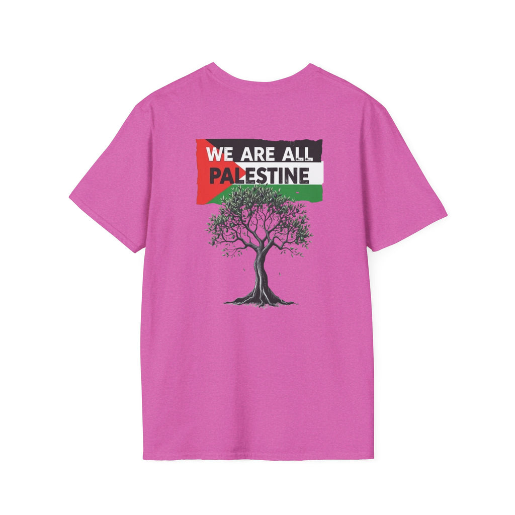 Camiseta unisex de estilo suave: "Apoya a Gaza y todos somos Palestina".