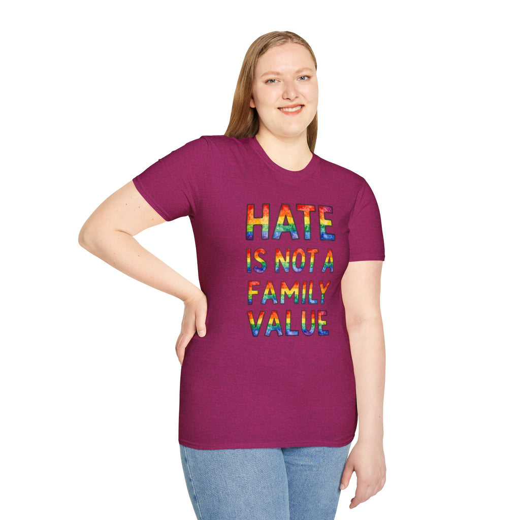 Hate Is Not A Family Value Rainbow Pride T-Shirt