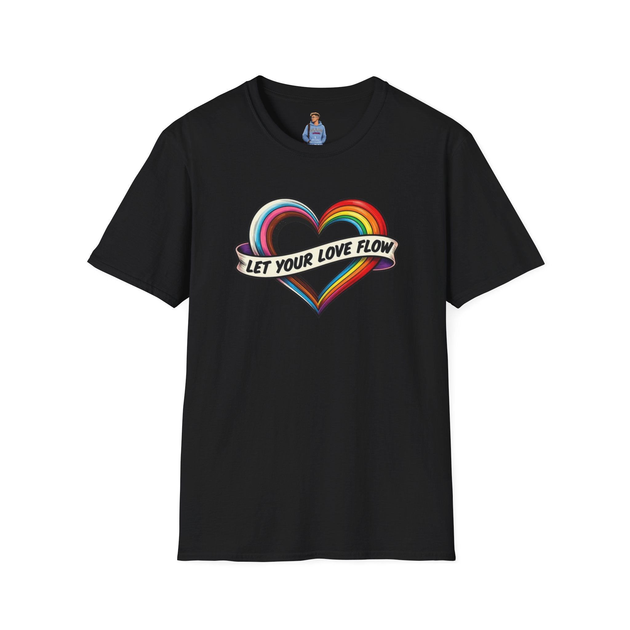 Let Your Love Flow Rainbow Heart T-Shirt