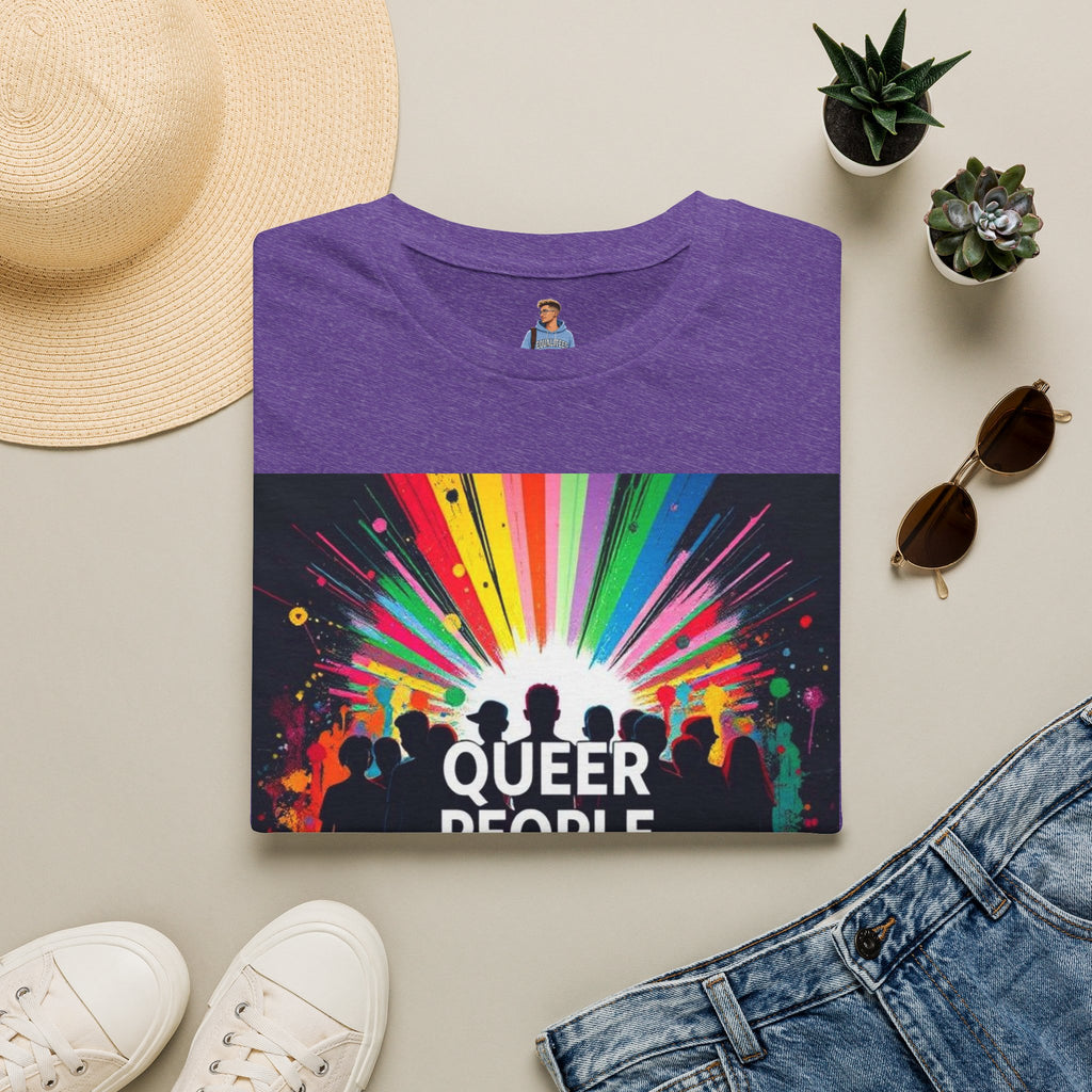 Unisex Softstyle T-Shirt - 'Queer People Belong Everywhere' Pride Graphic Tee