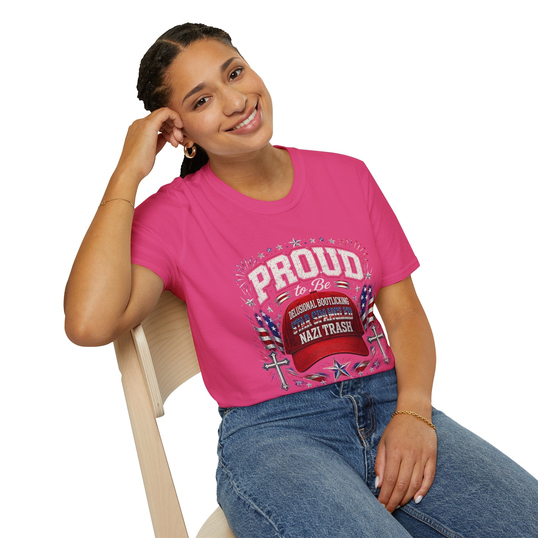 Star Spangled Awesome Graphic Tee ("Proud to Be Delusional Bootlicking Nazi Trash")