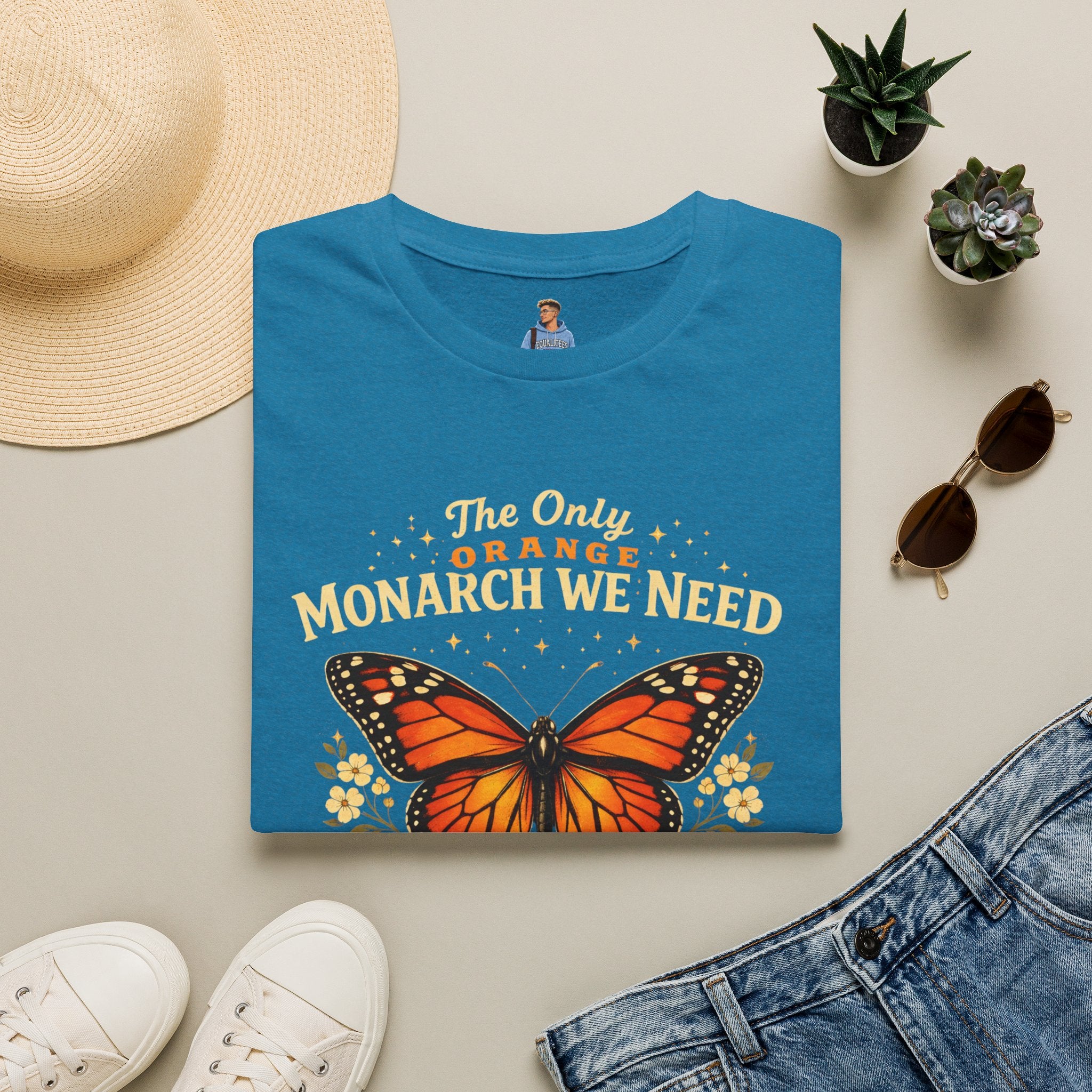 Monarch Butterfly T-Shirt — "The Only Orange Monarch We Need" No Kings Tee