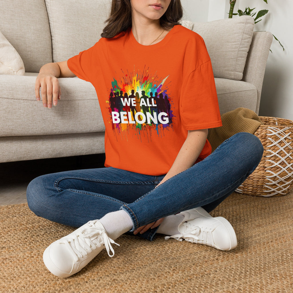 We All Belong Unisex Softstyle T-Shirt - Colorful Pride Tee
