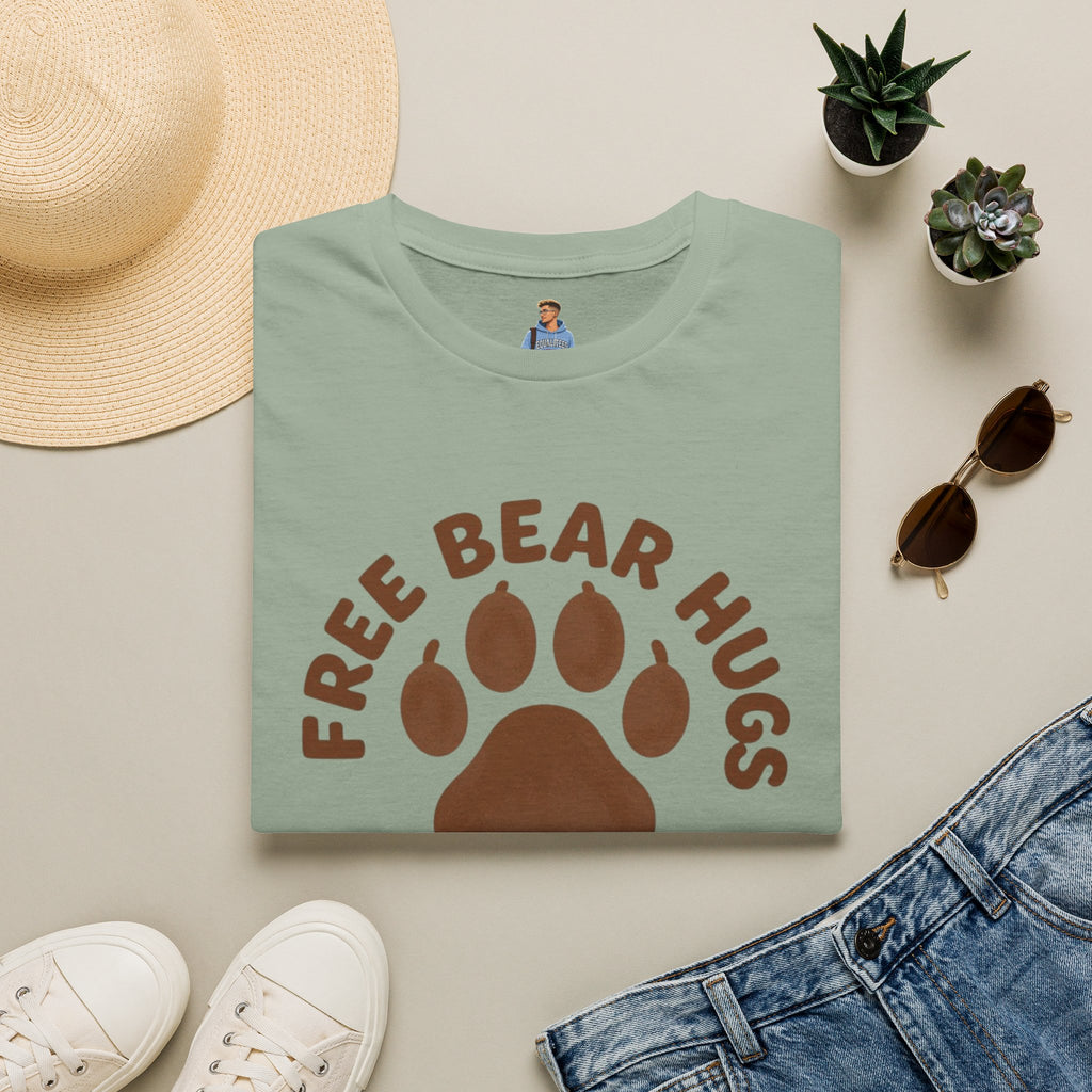 Free Bear Hugs T-Shirt — Cute Paw Print Wildlife Tee